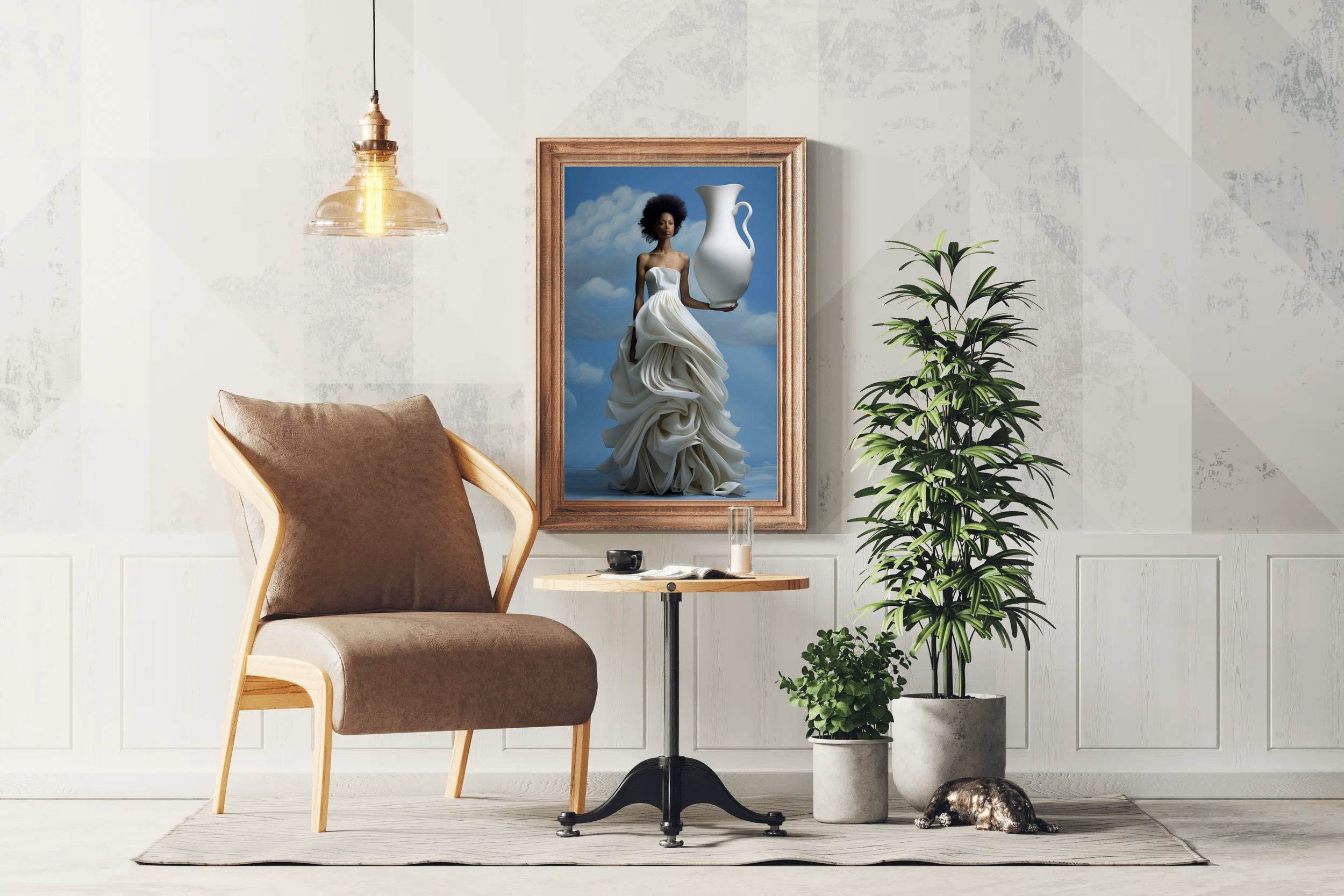 Big White Surrealism Lace Skirt Wall Art - beink online art store