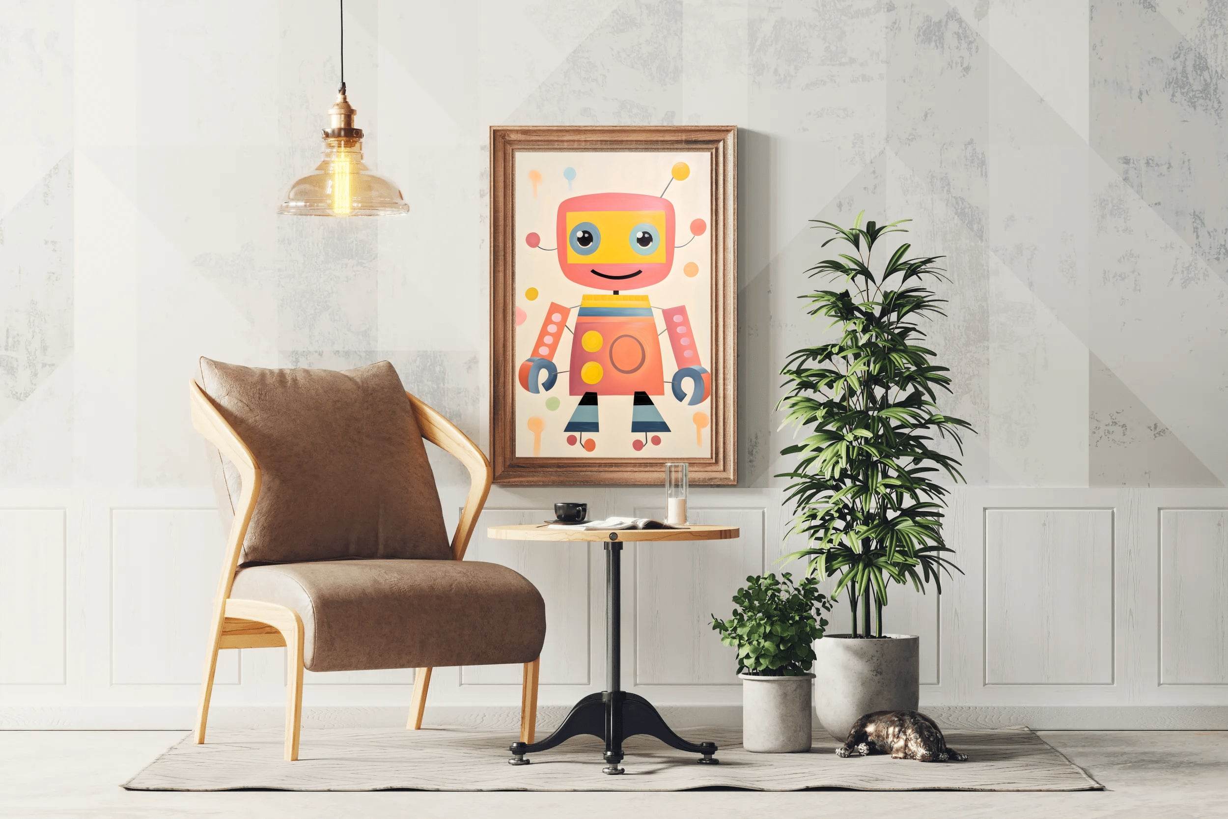 Cute Cartoon Robot in Flat Style - beink online art store