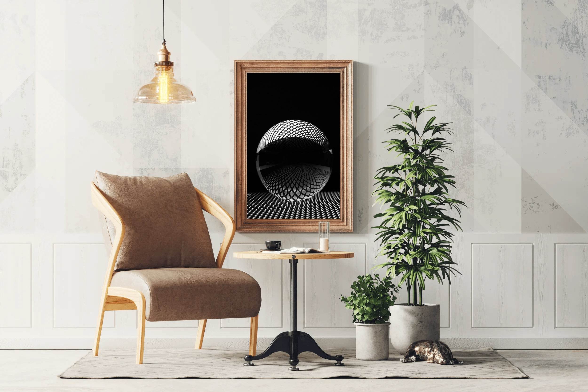 Lense Ball Black & White Wall Art - beink online art store