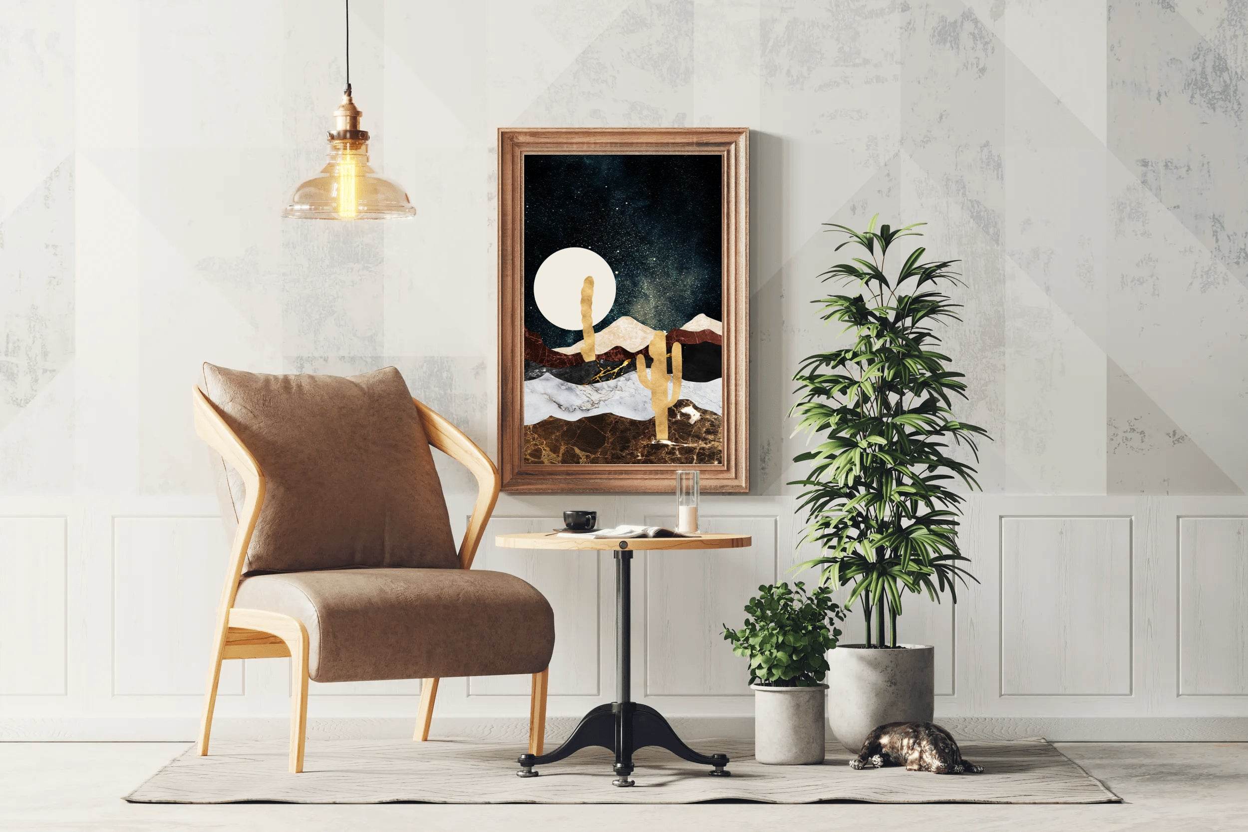 Desert Moonlit Modern Wall Art - beink online art store