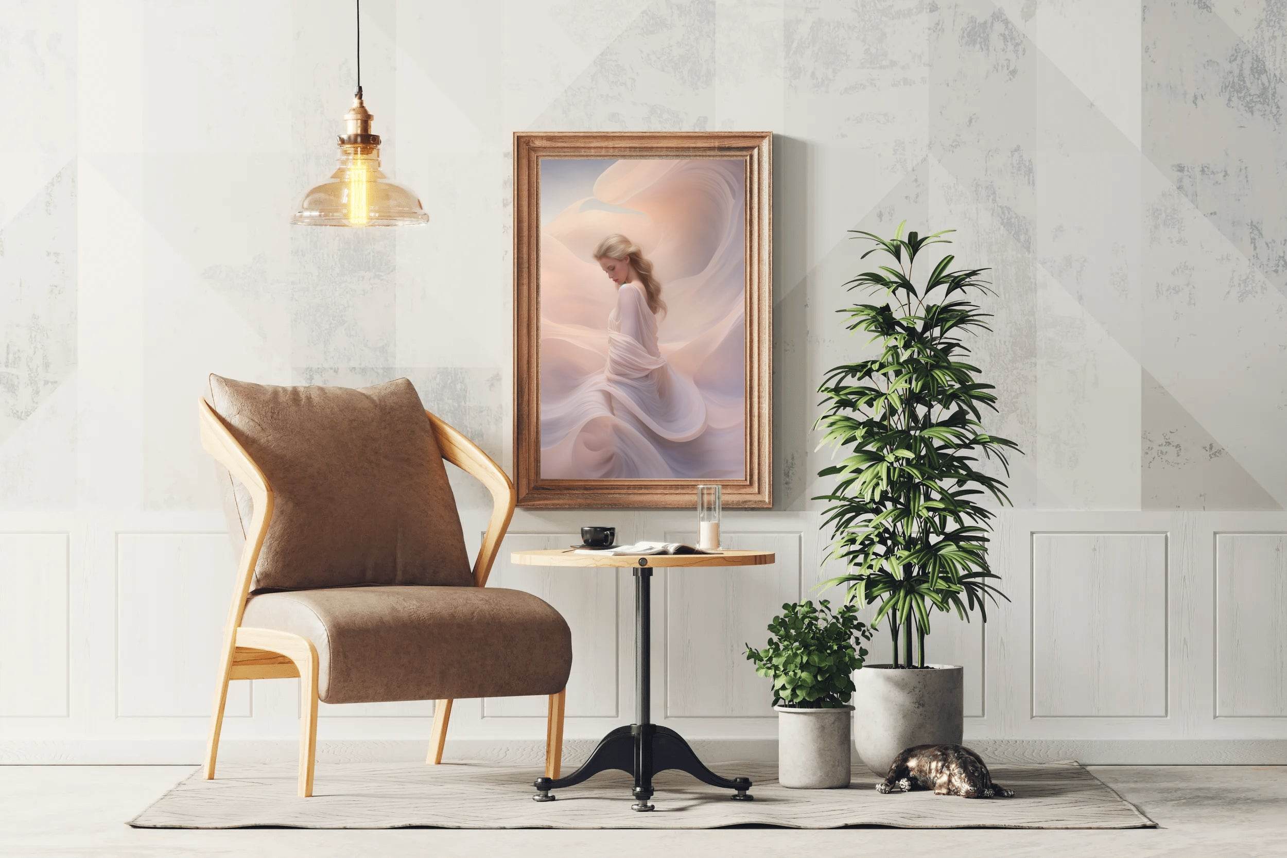 White Lace Silk Skirt And Shawl Wall Art - beink online art store
