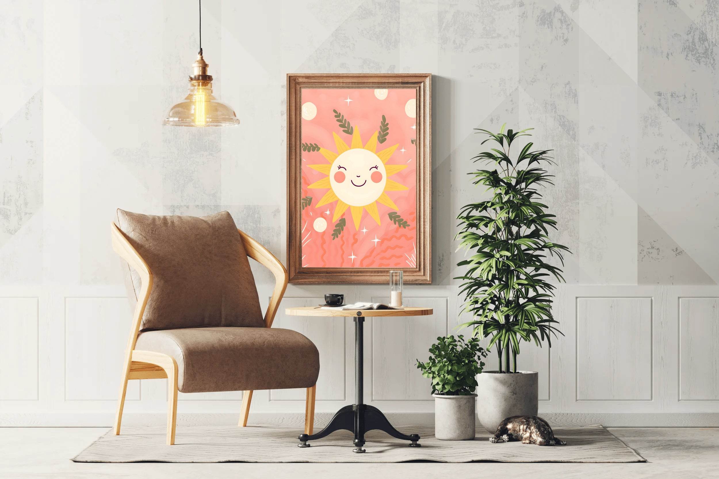 Illustration of Smiling Sun Wall Art - beink online art store