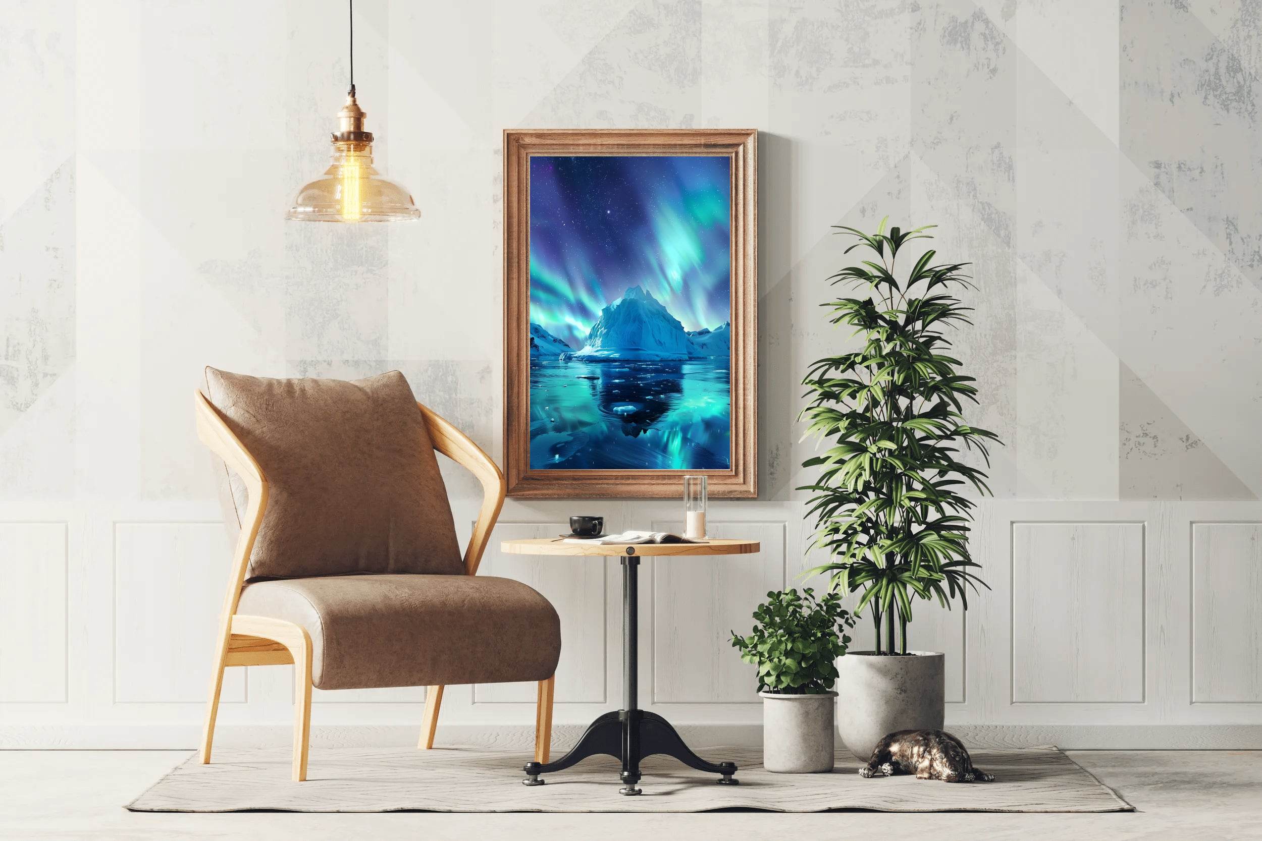 Breathtaking Northern lights in a Polar landscape Wall Art - beink online art store