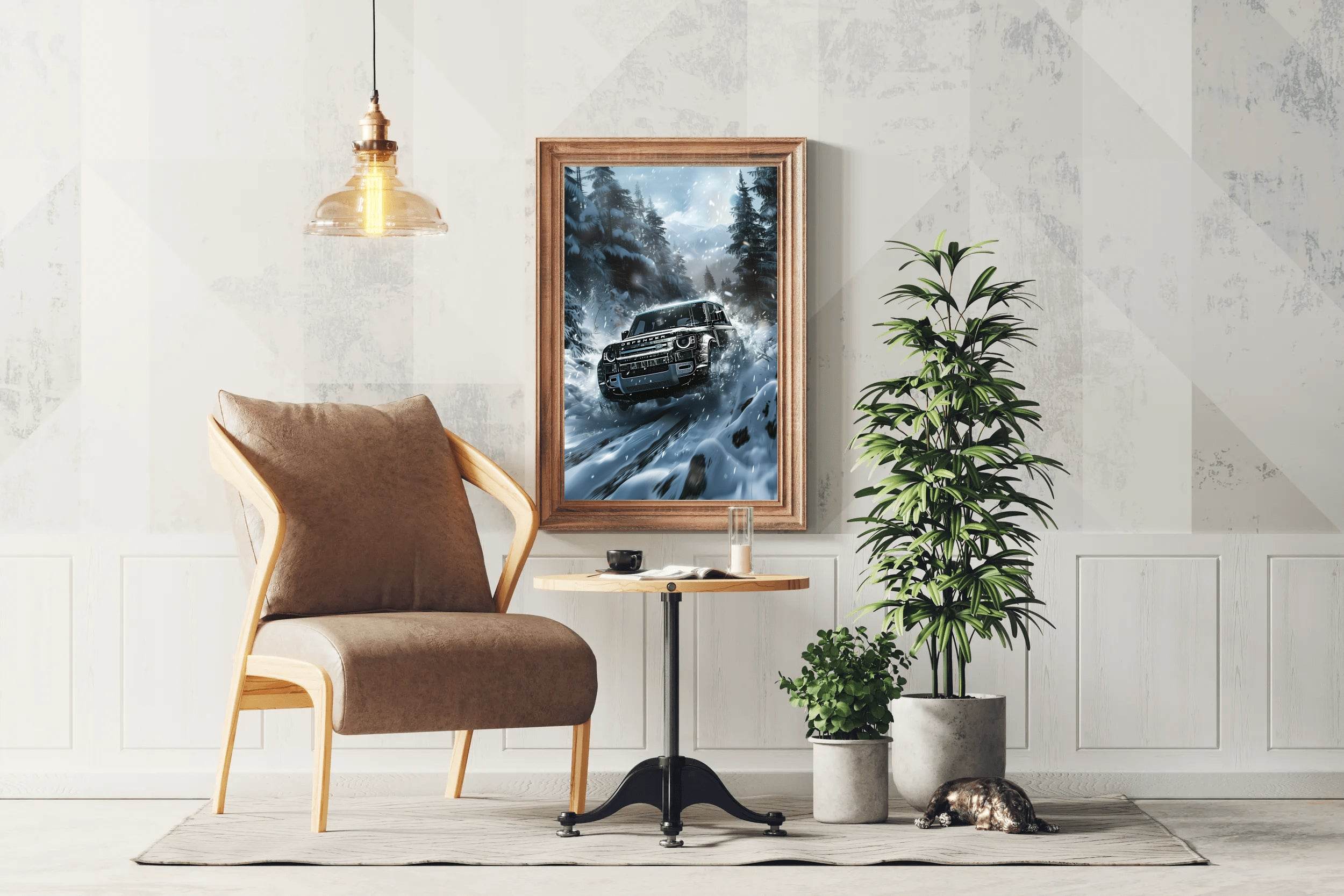 Land Rover Defender Black Wall Art - beink online art store