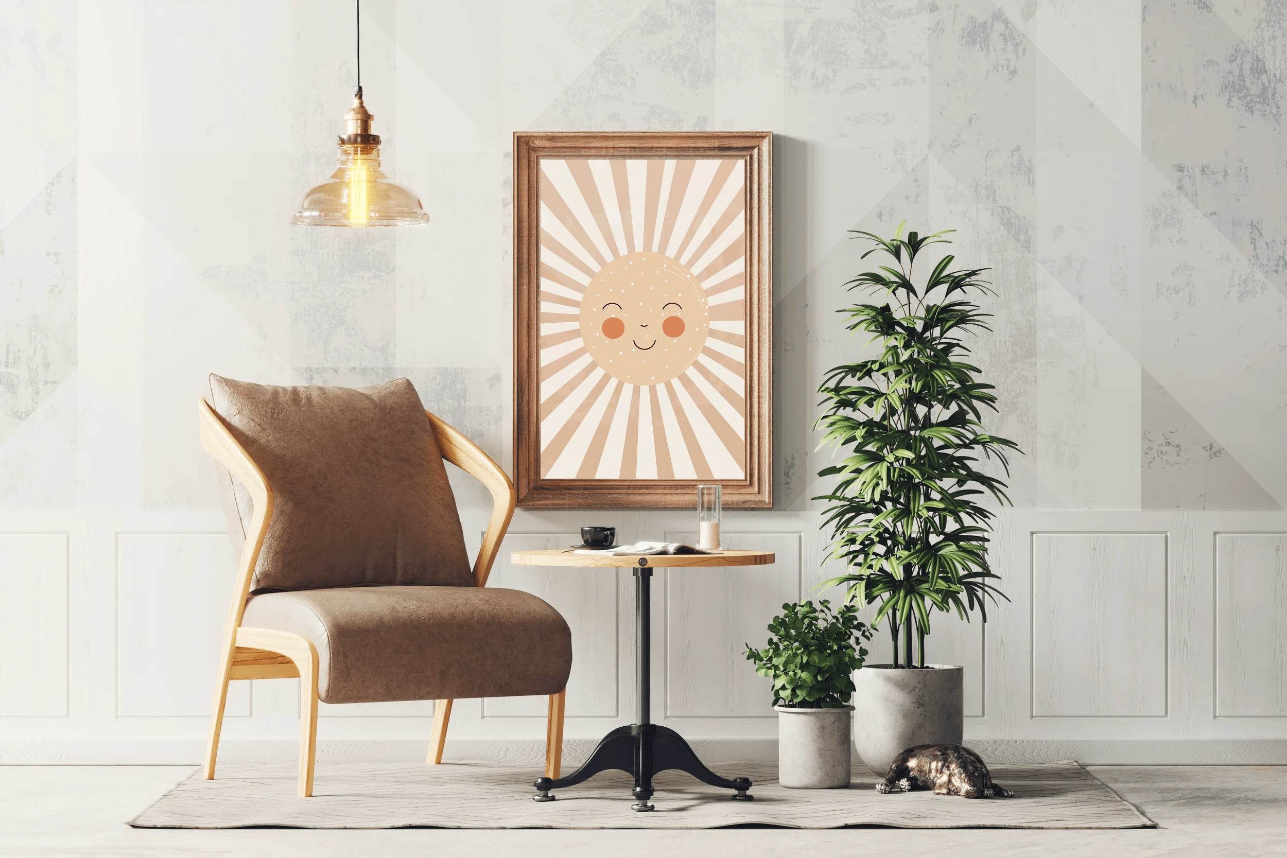 Painting of Blushed Cartoonish Sun - beink online art store