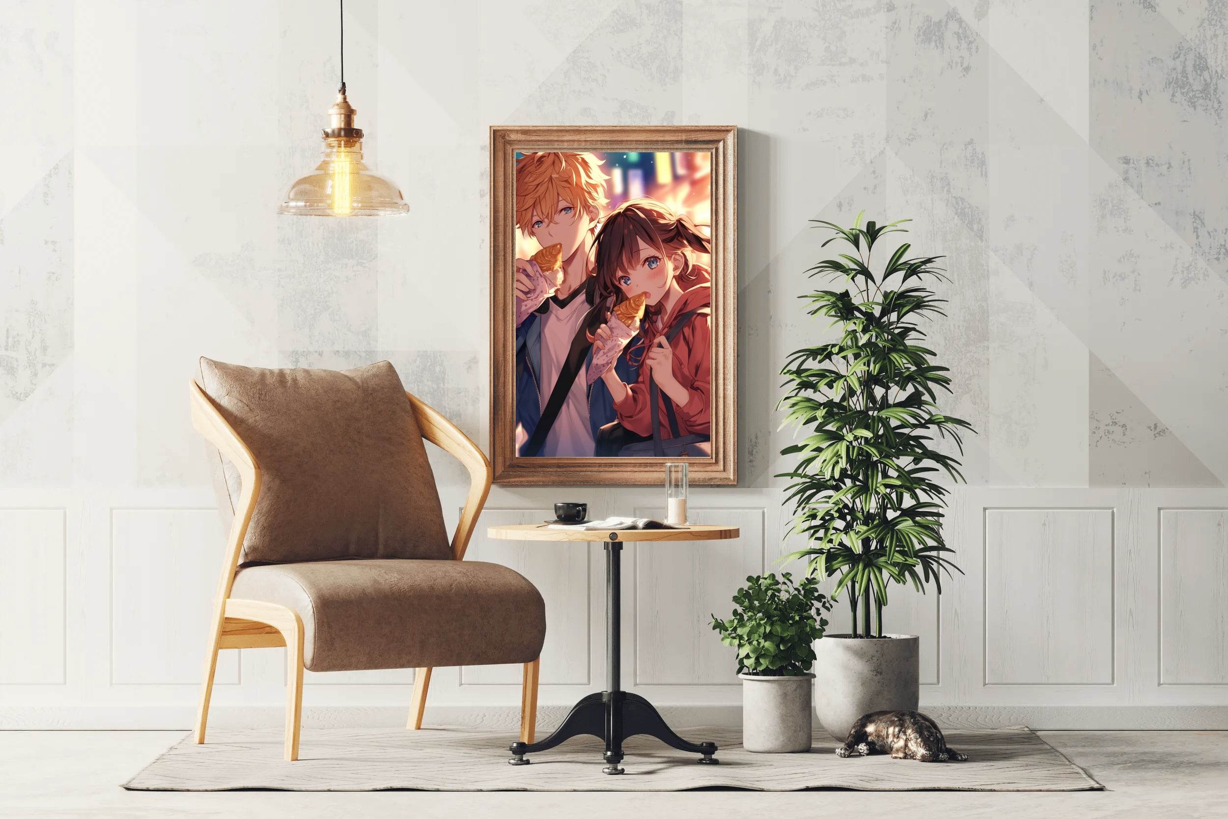 Anime style Boy and Girl couple Wall Art - beink online art store