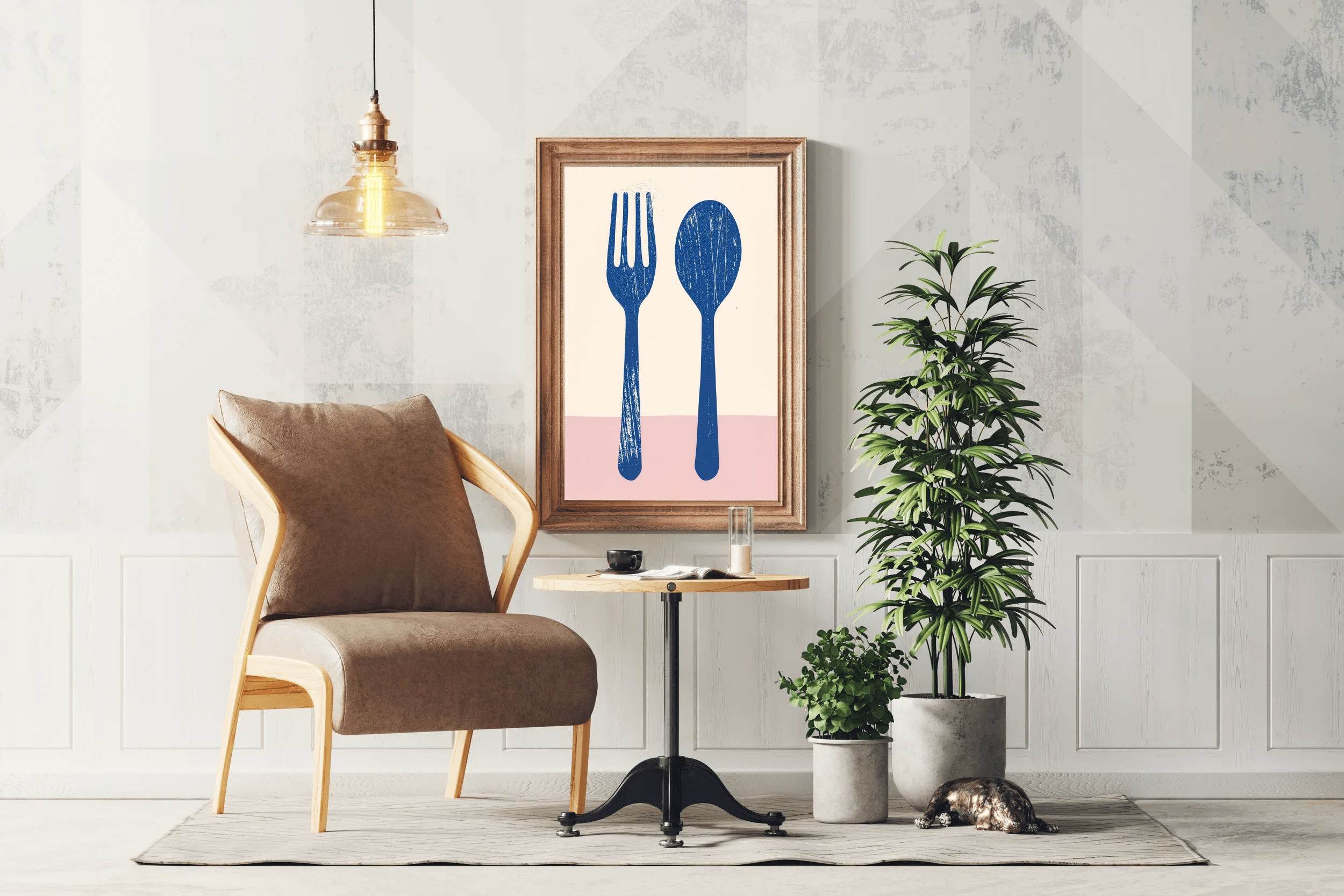 Blue Steel Utensils Wall Art - beink online art store