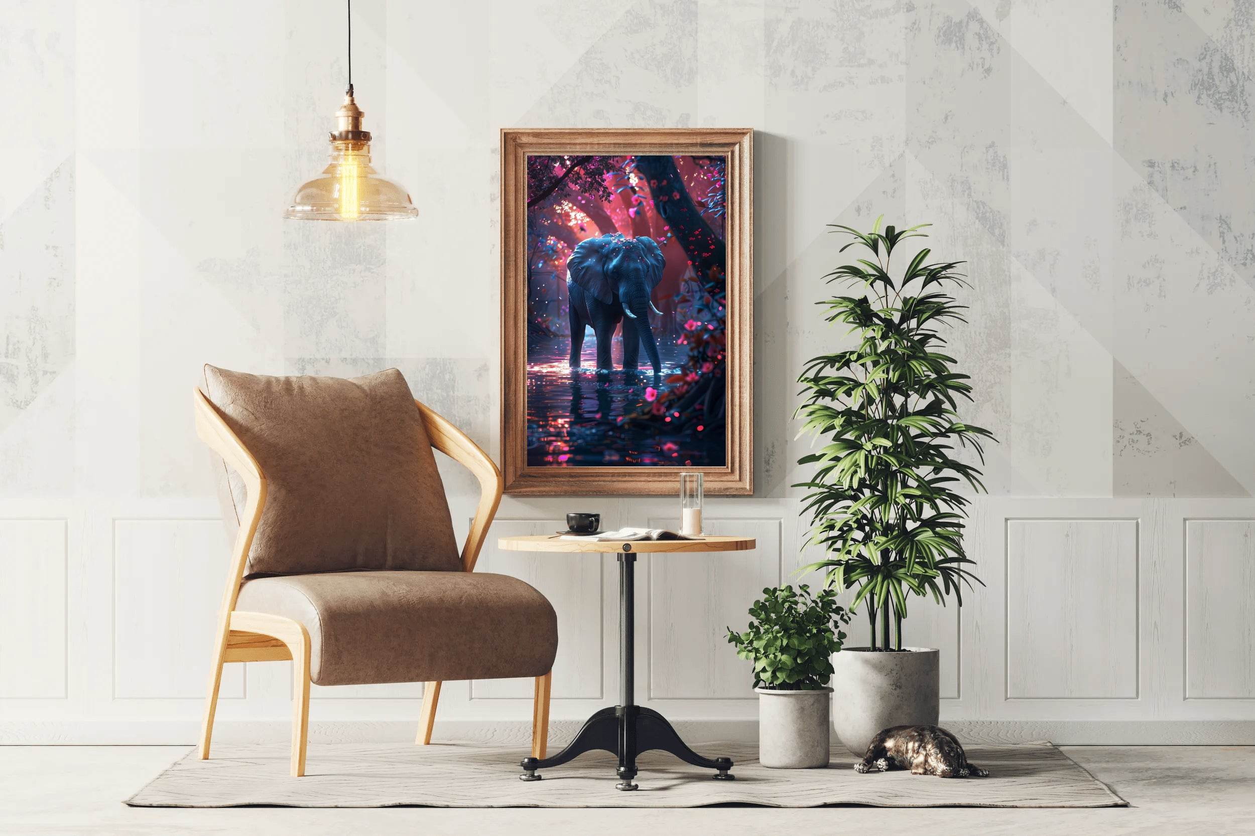 Abstract African Bush Elephant Animal Wall Art - beink online art store