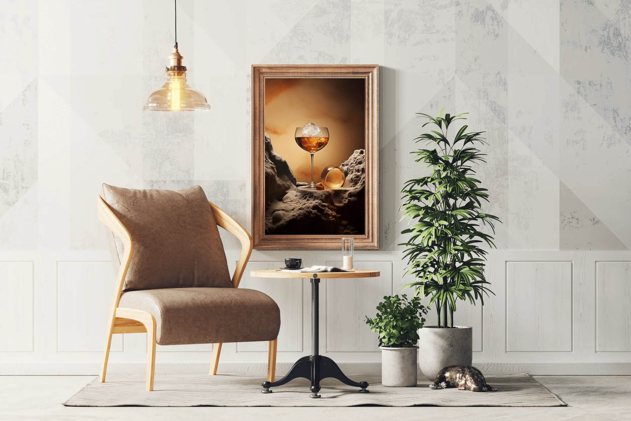 Splash Whiskey On Ice Wall Art - beink online art store