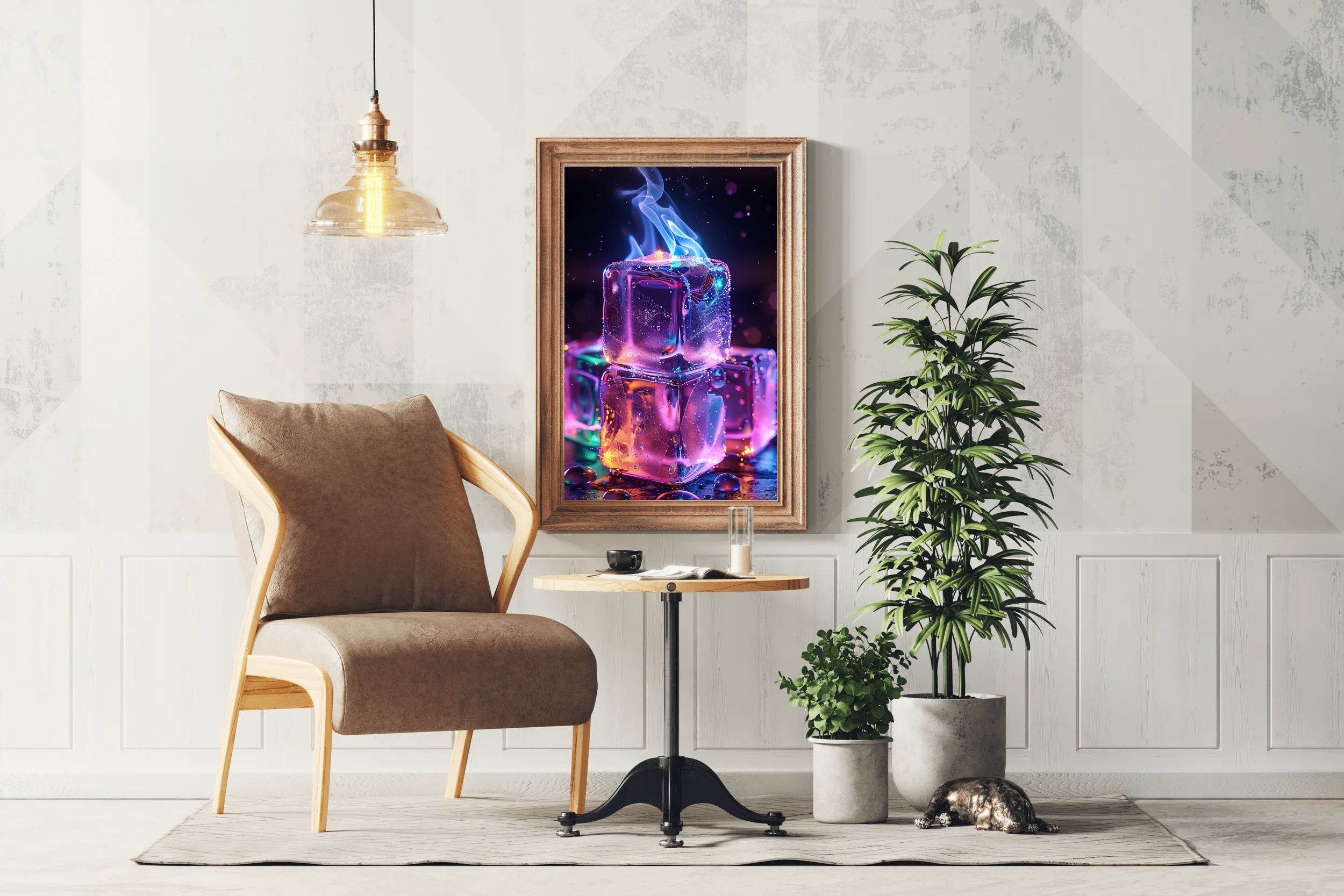 Fire Ice Cube Wall Art - beink online art store