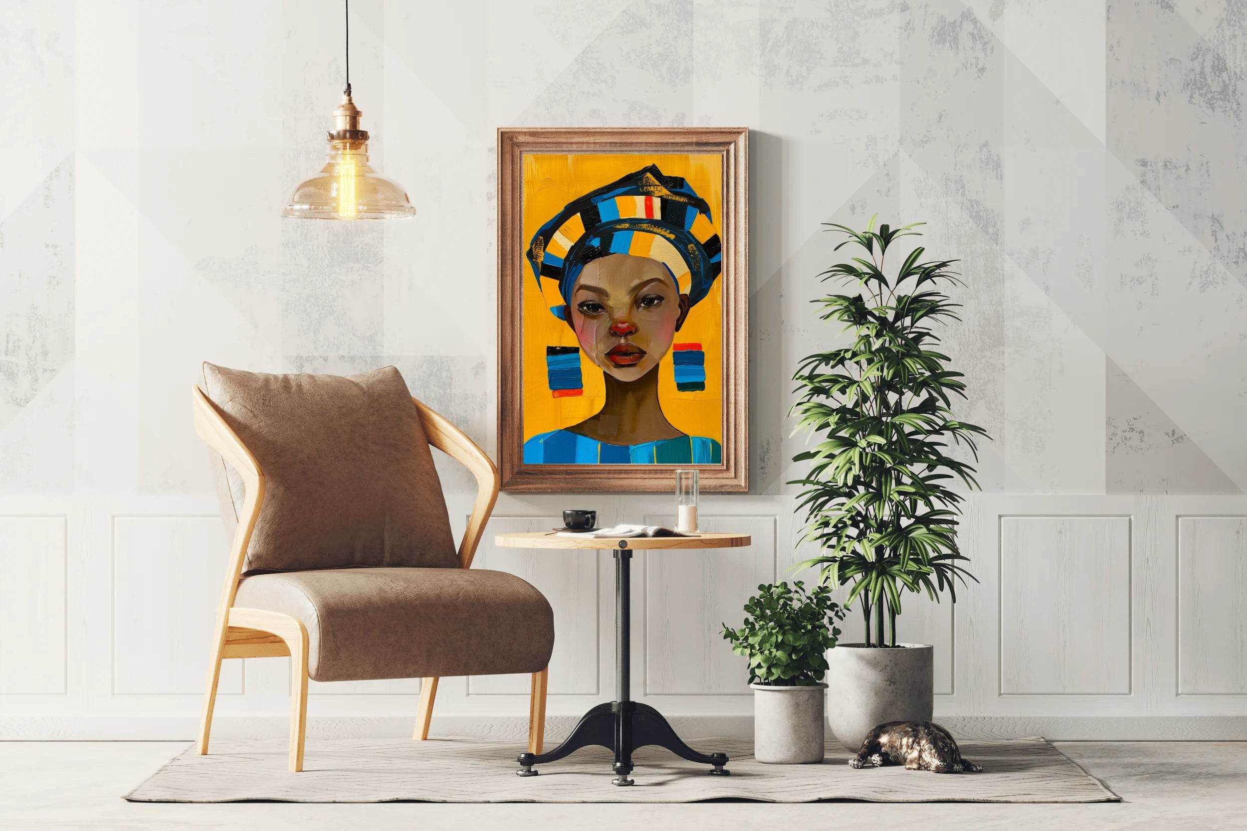 African Prints Woman Face Wall Art - beink online art store