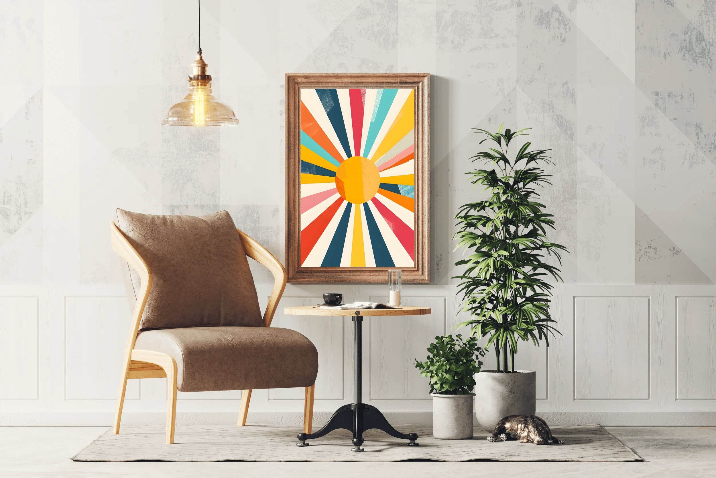 Retro Sunburst Digital Art - beink online art store