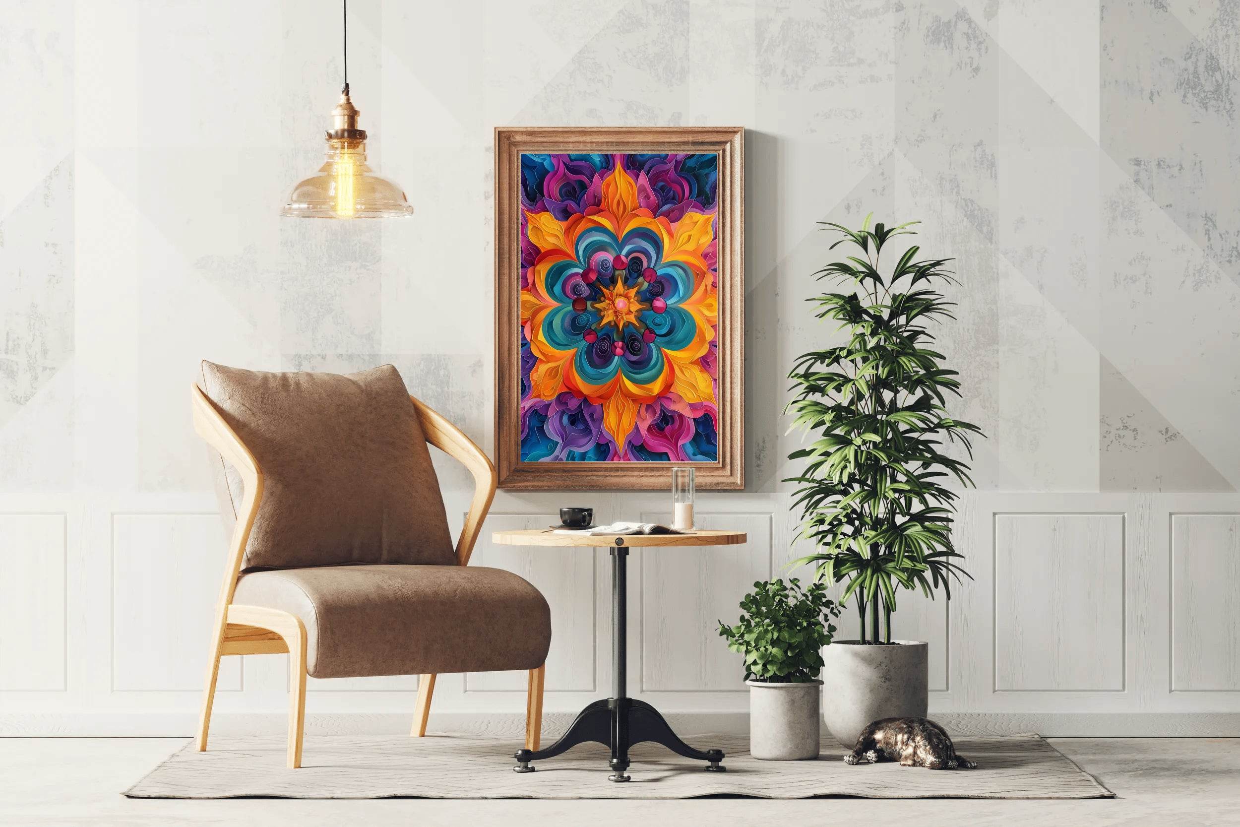 Flower Mandala Pattern Wall Art - beink online art store