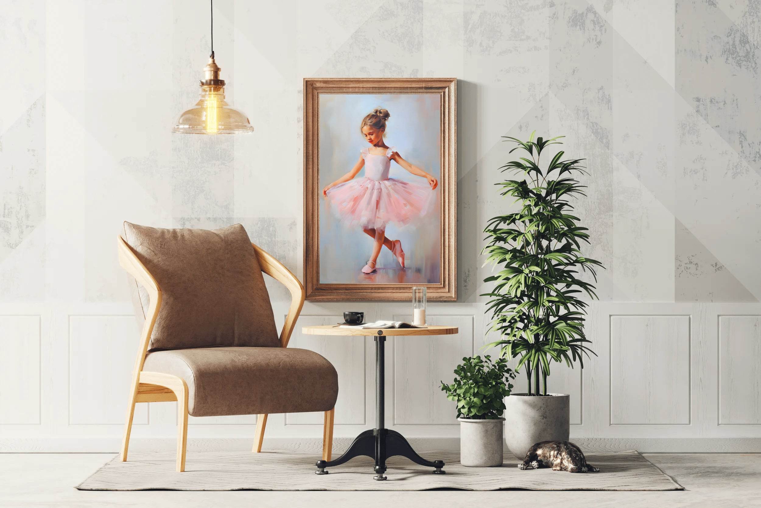 Painting of a Little Girl Dancing Wall Art - beink online art store