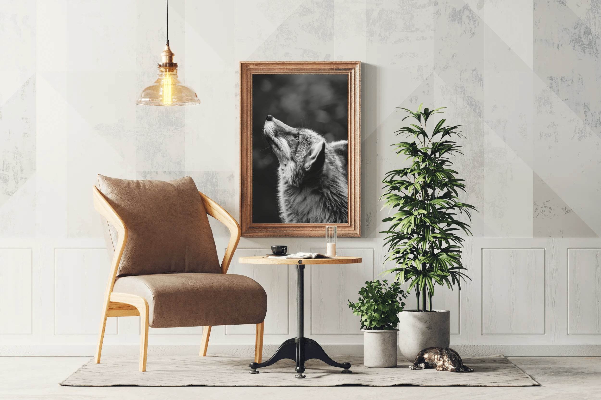 Coyote Black & White Wall Art - beink online art store