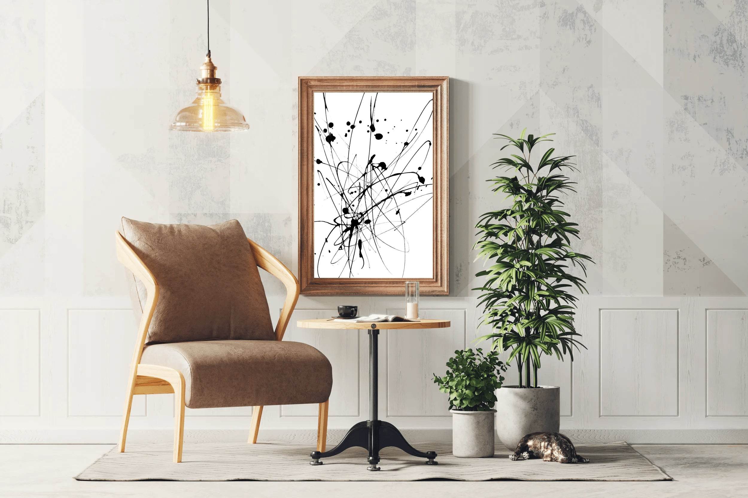 Black and White Inksplosion Modern Wall Art - beink online art store