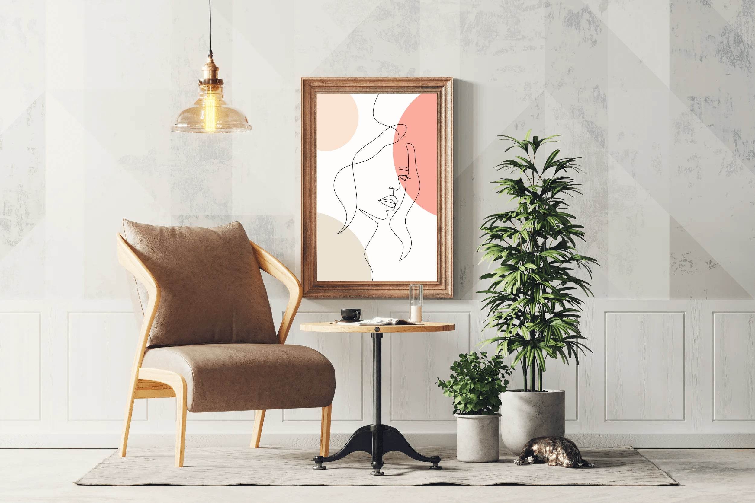 Designing a Woman Face In a One-Line Style - beink online art store