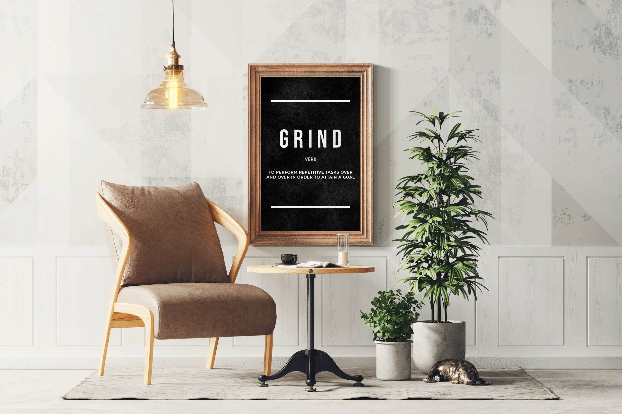 Grind Verb Motivational Wall Art - beink online art store