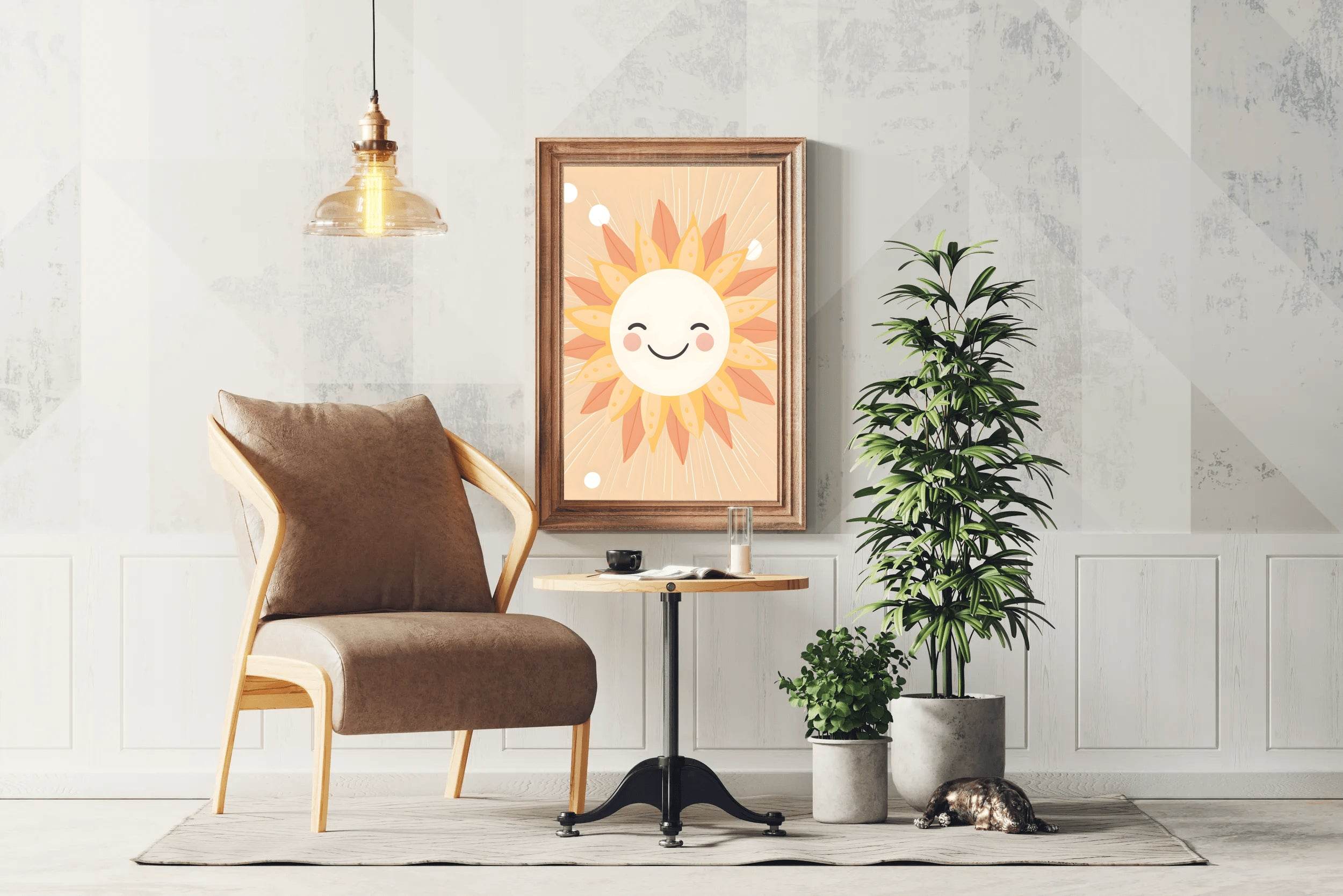 Painting of Smiling Sunflower Wall Art - beink online art store