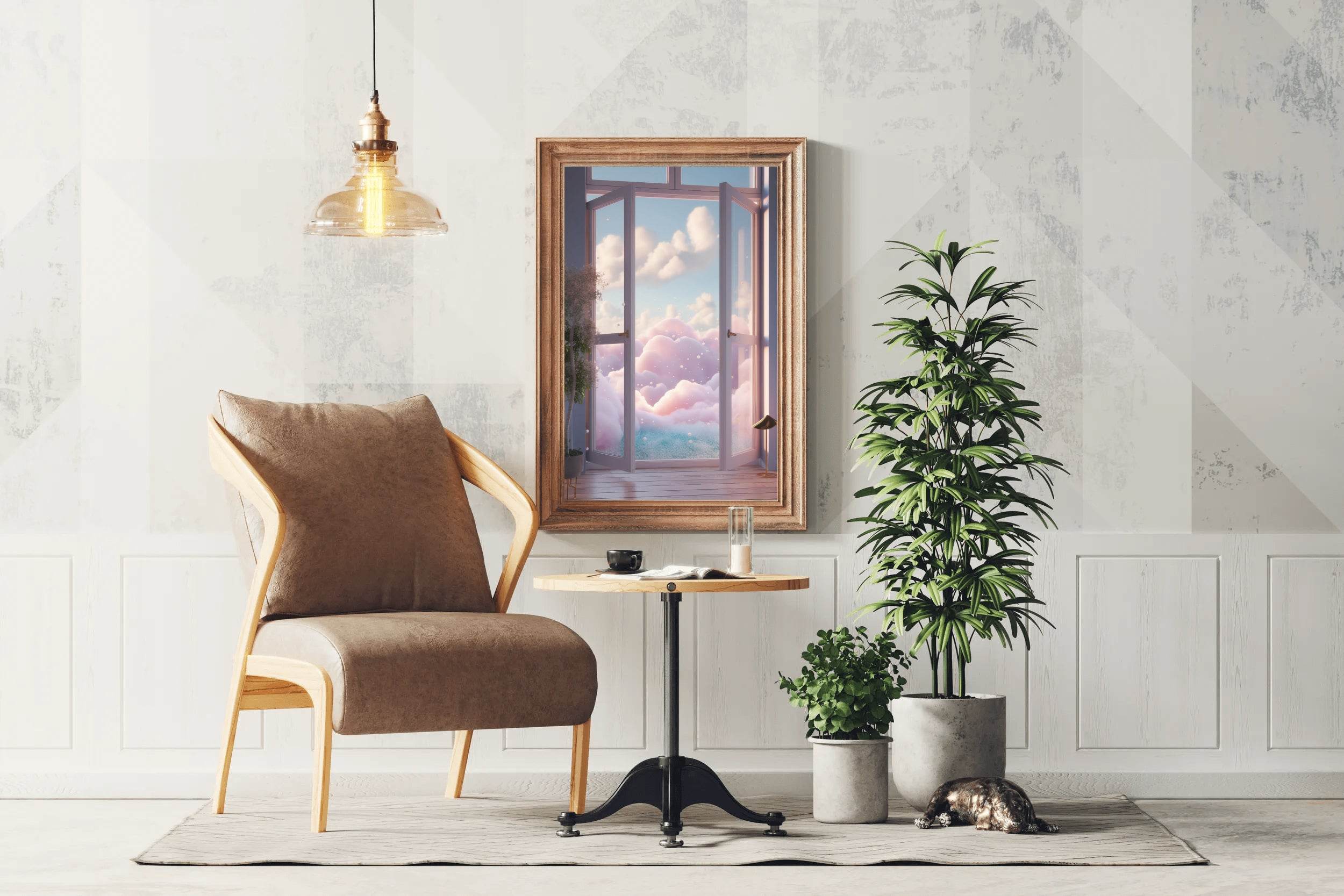 Room with window and surreal view Anime Wall Art - beink online art store