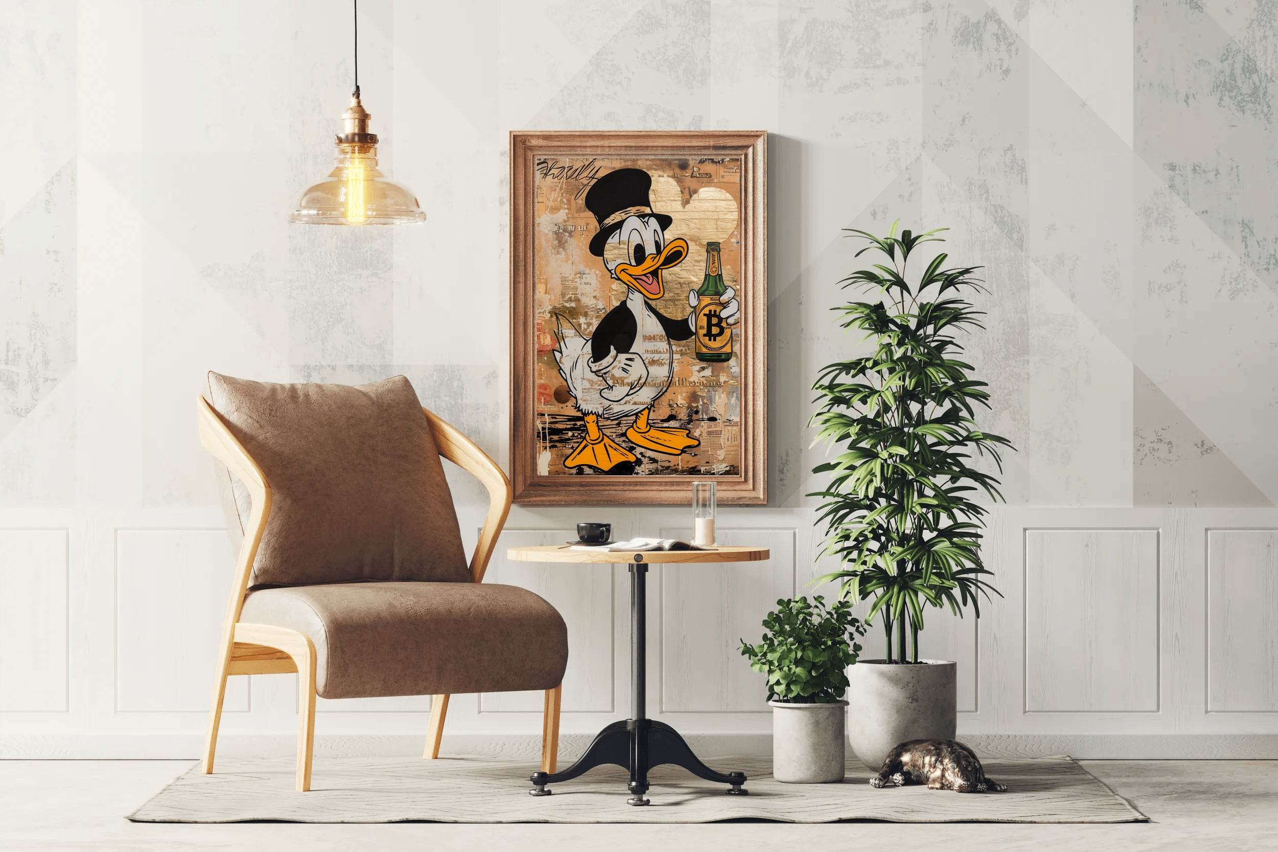 Donald Duck Holding Bottle Wall Art - beink online art store