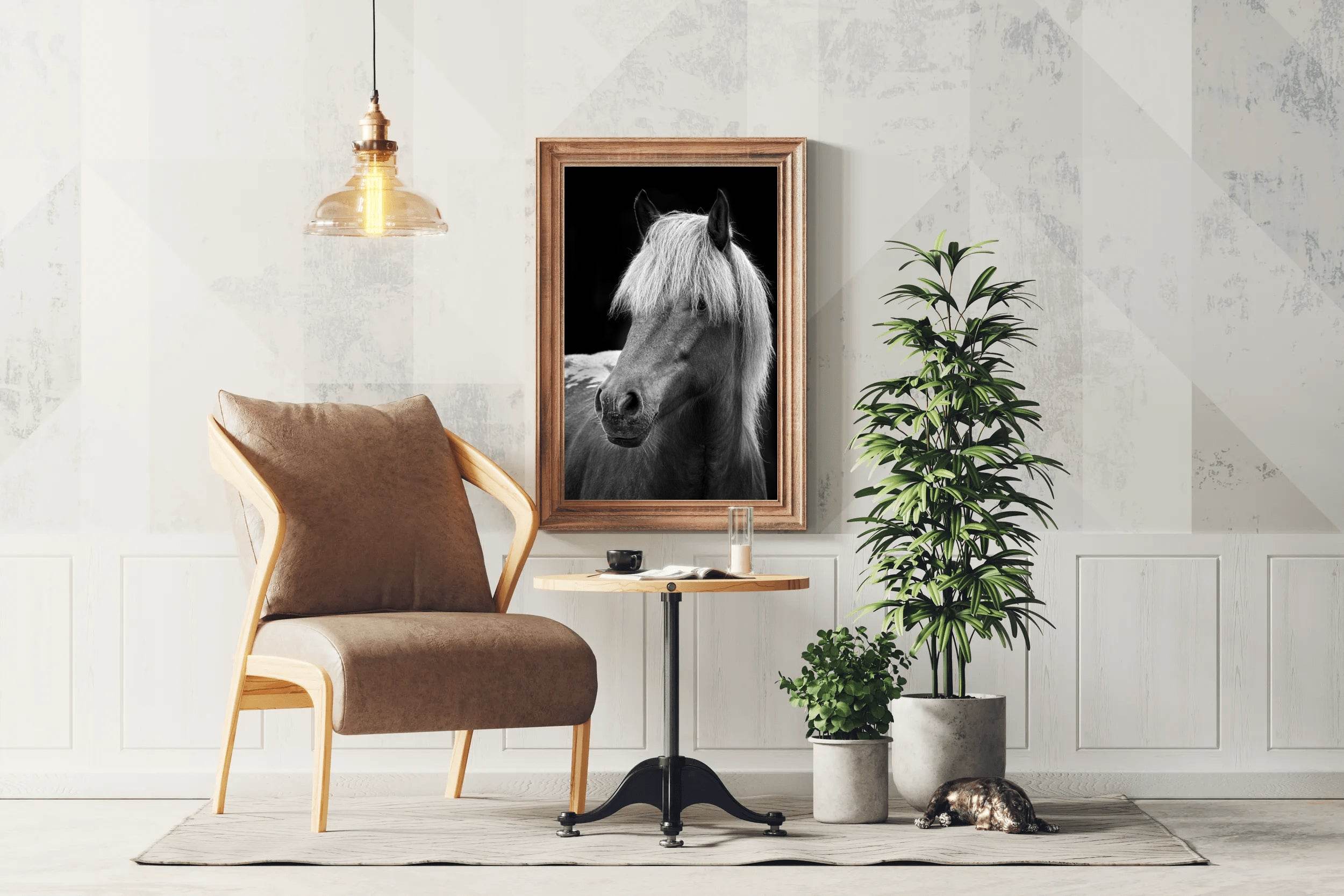 Icelandic Horse Black & White Wall Art - beink online art store