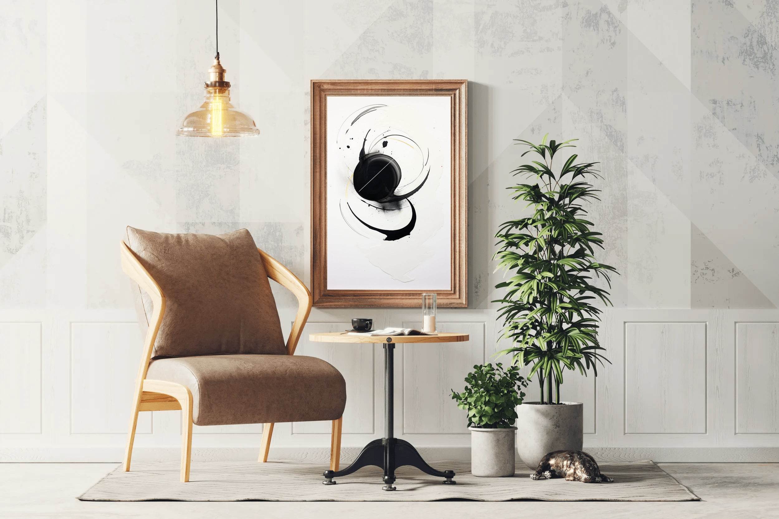 Black and White Painting Abstract Wall Art - beink online art store