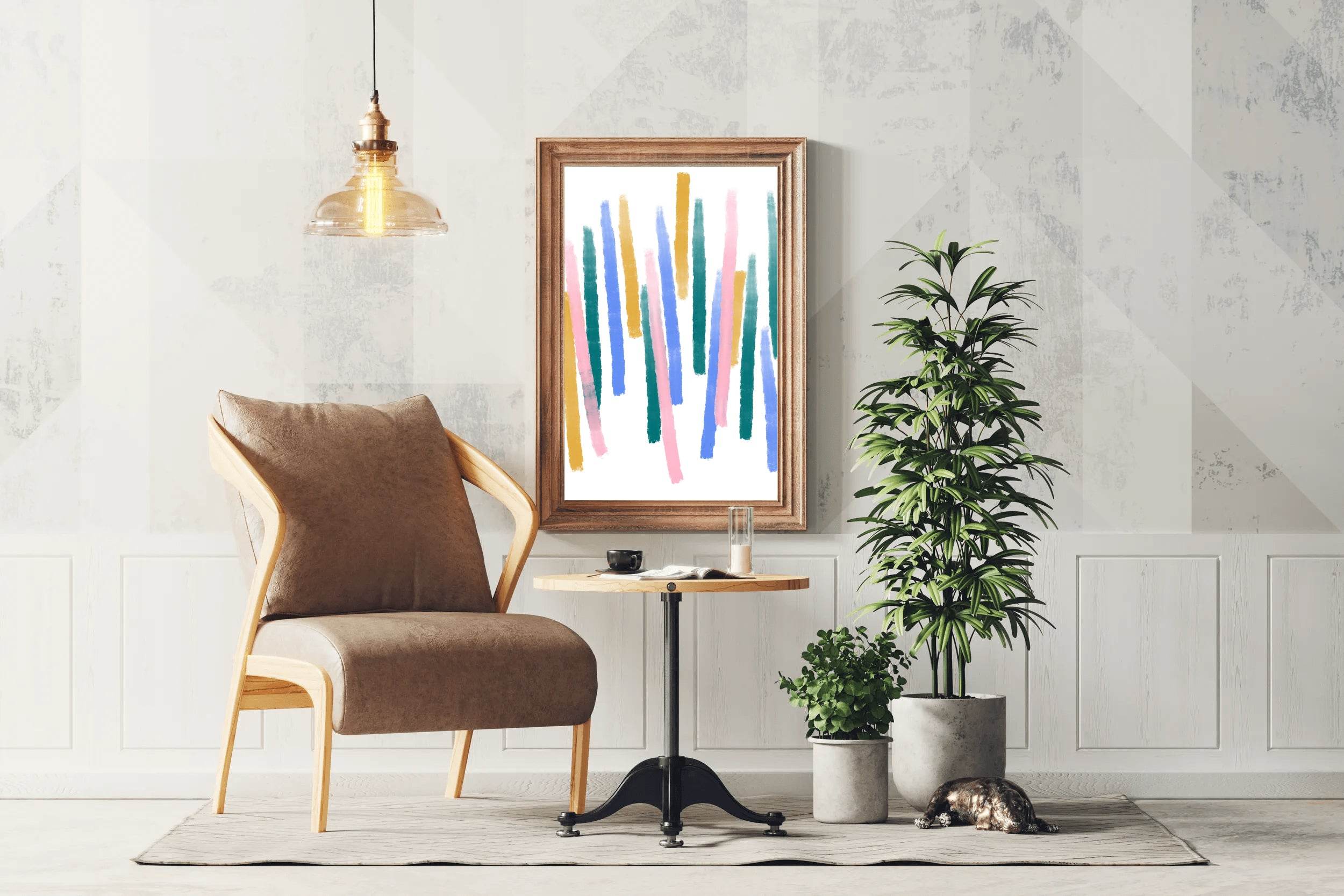 Colored Cylindrical Lines Wall Art - beink online art store