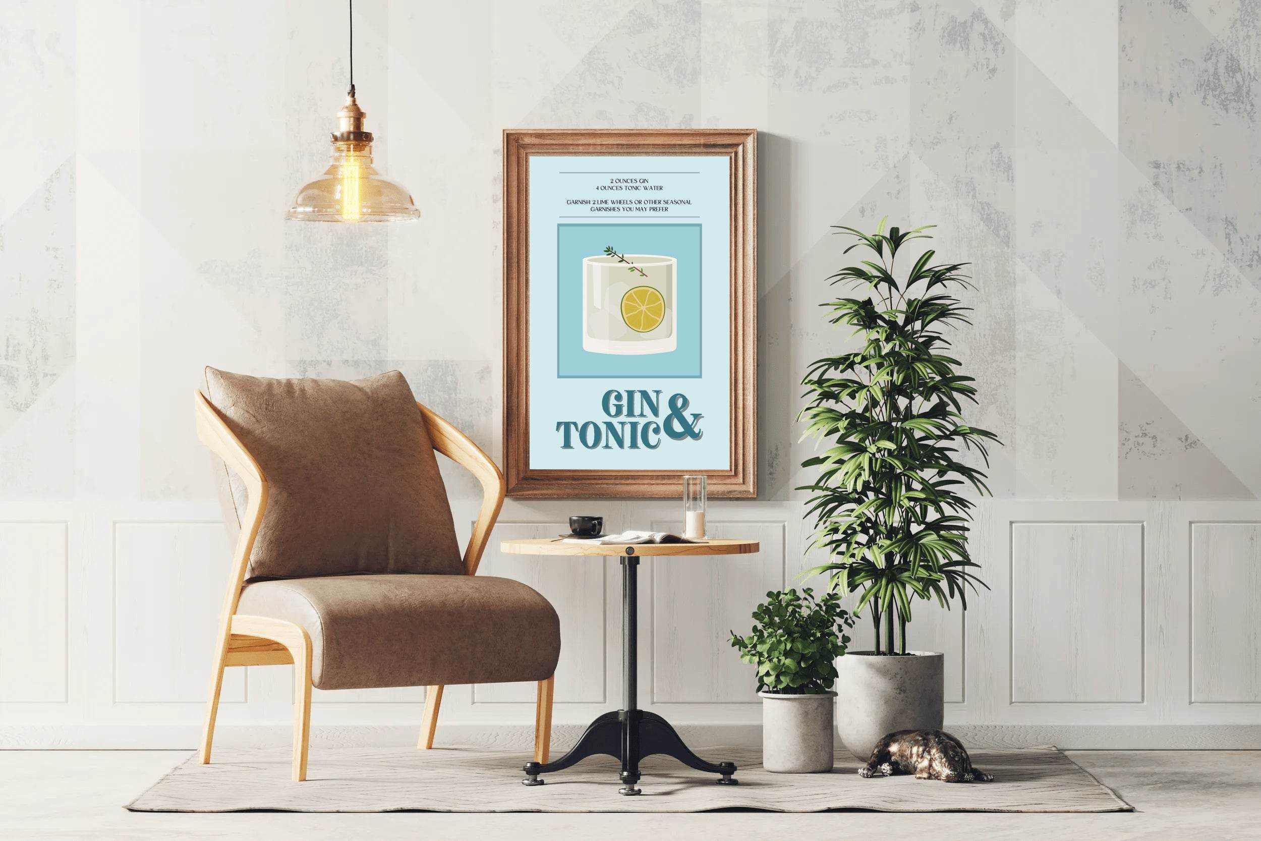 Lemon Gin And Tonic Cocktail Wall Art - beink online art store