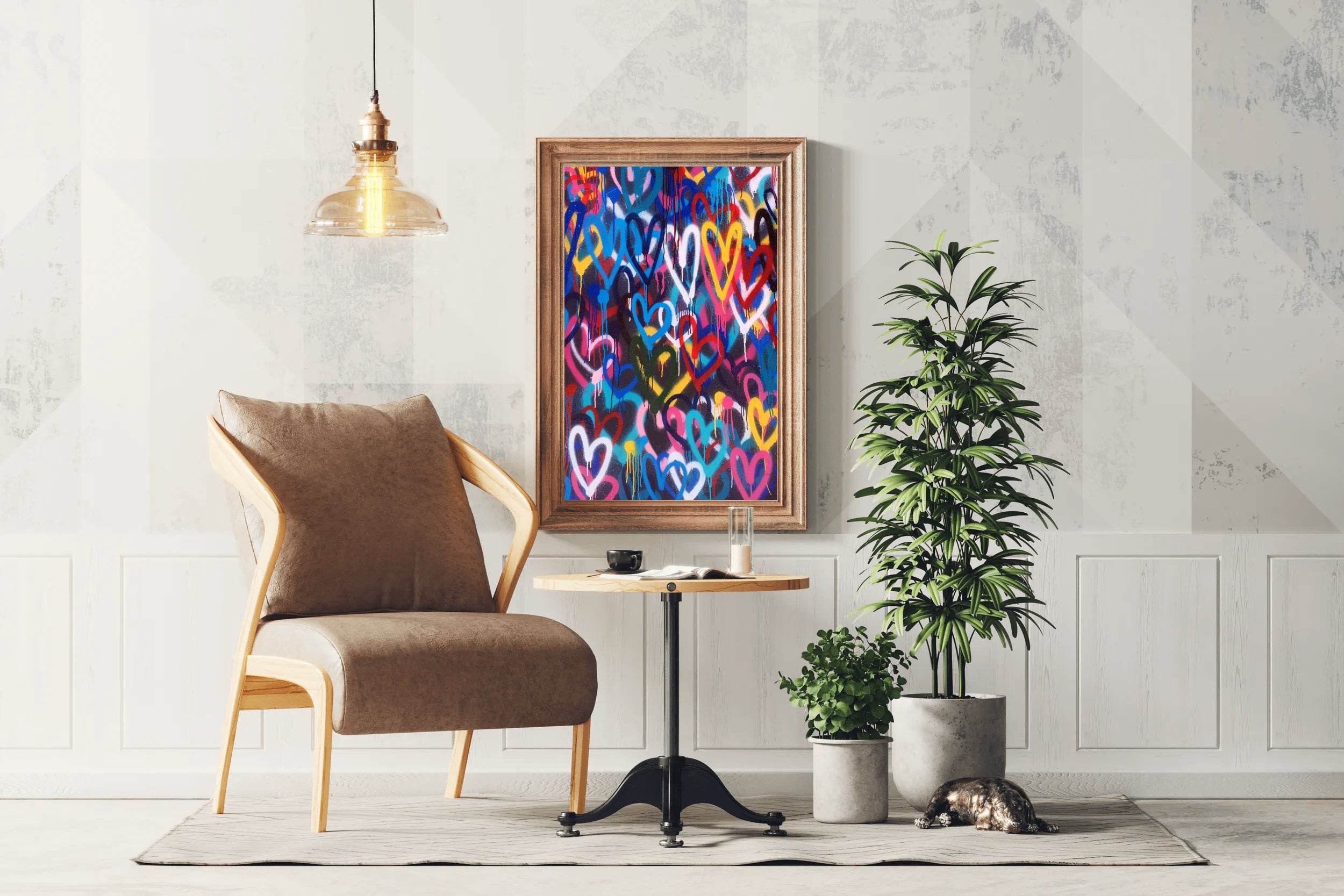 Multicolor Heartshape Background Wall Art - beink online art store