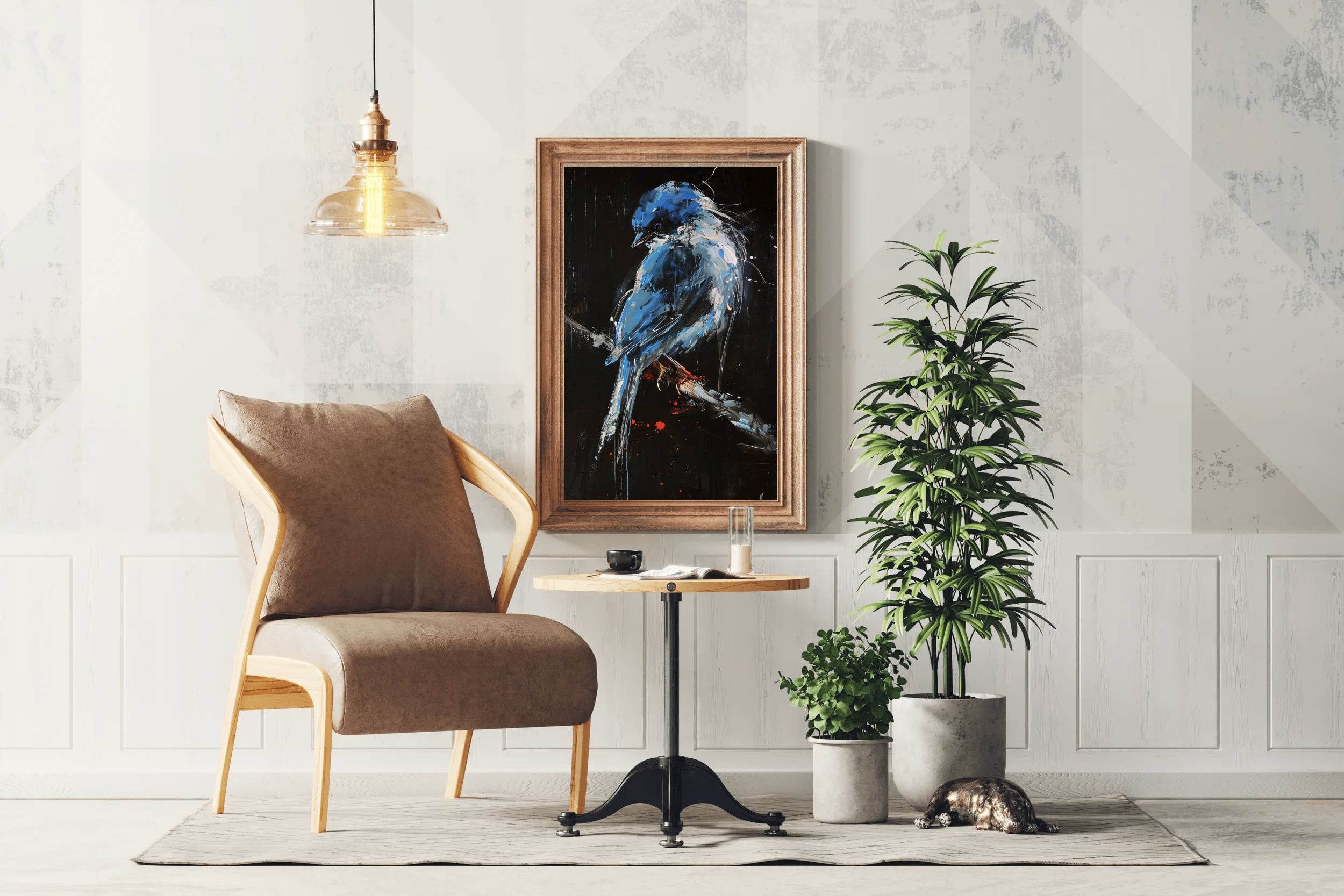 Watercolor Painting of Blue Bird - beink online art store