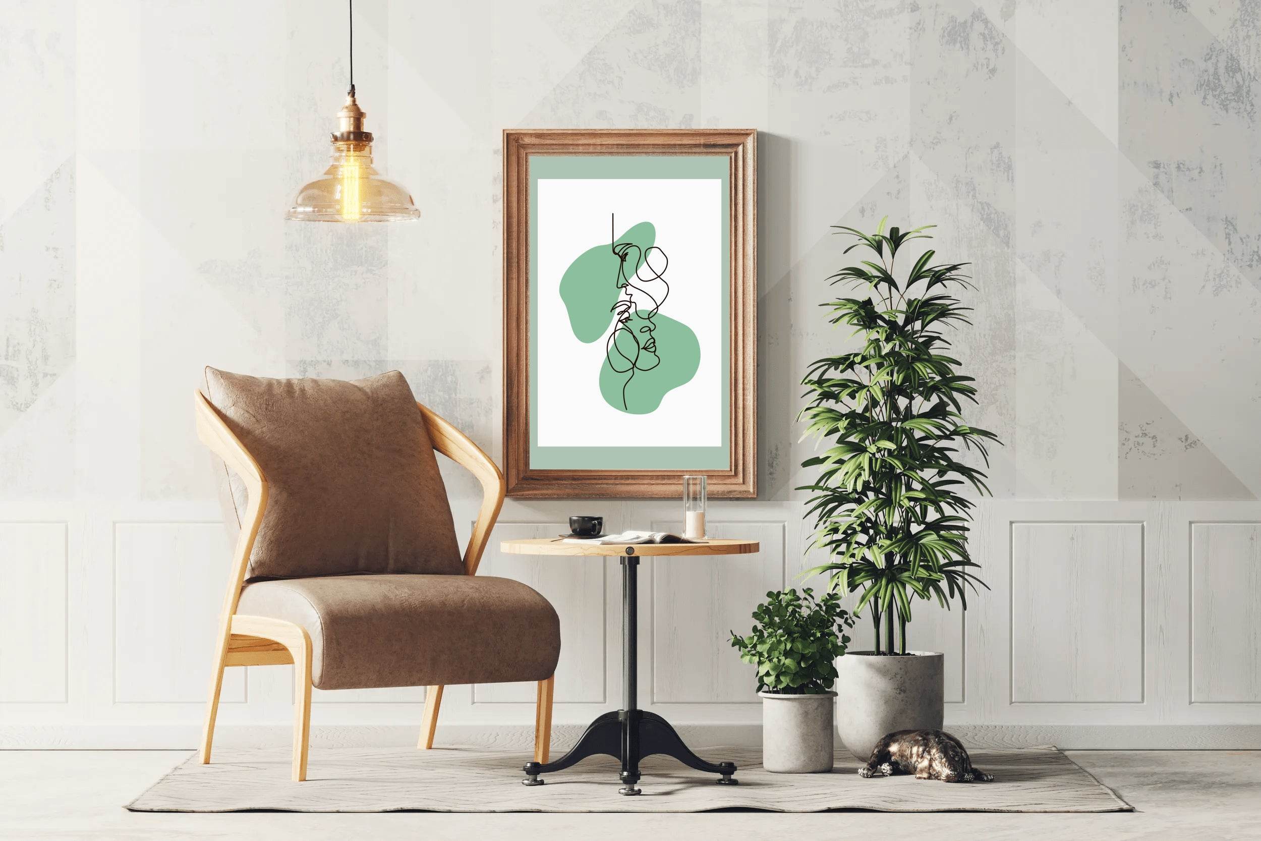 Minimal Romantic Face Wall Art - beink online art store