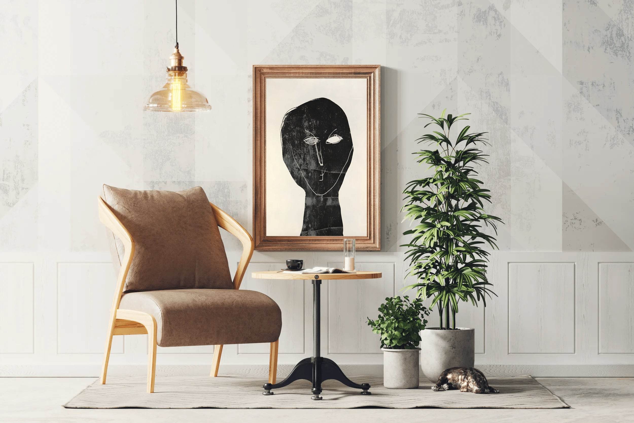 Black Ink-Stained Face Modern Wall Art - beink online art store