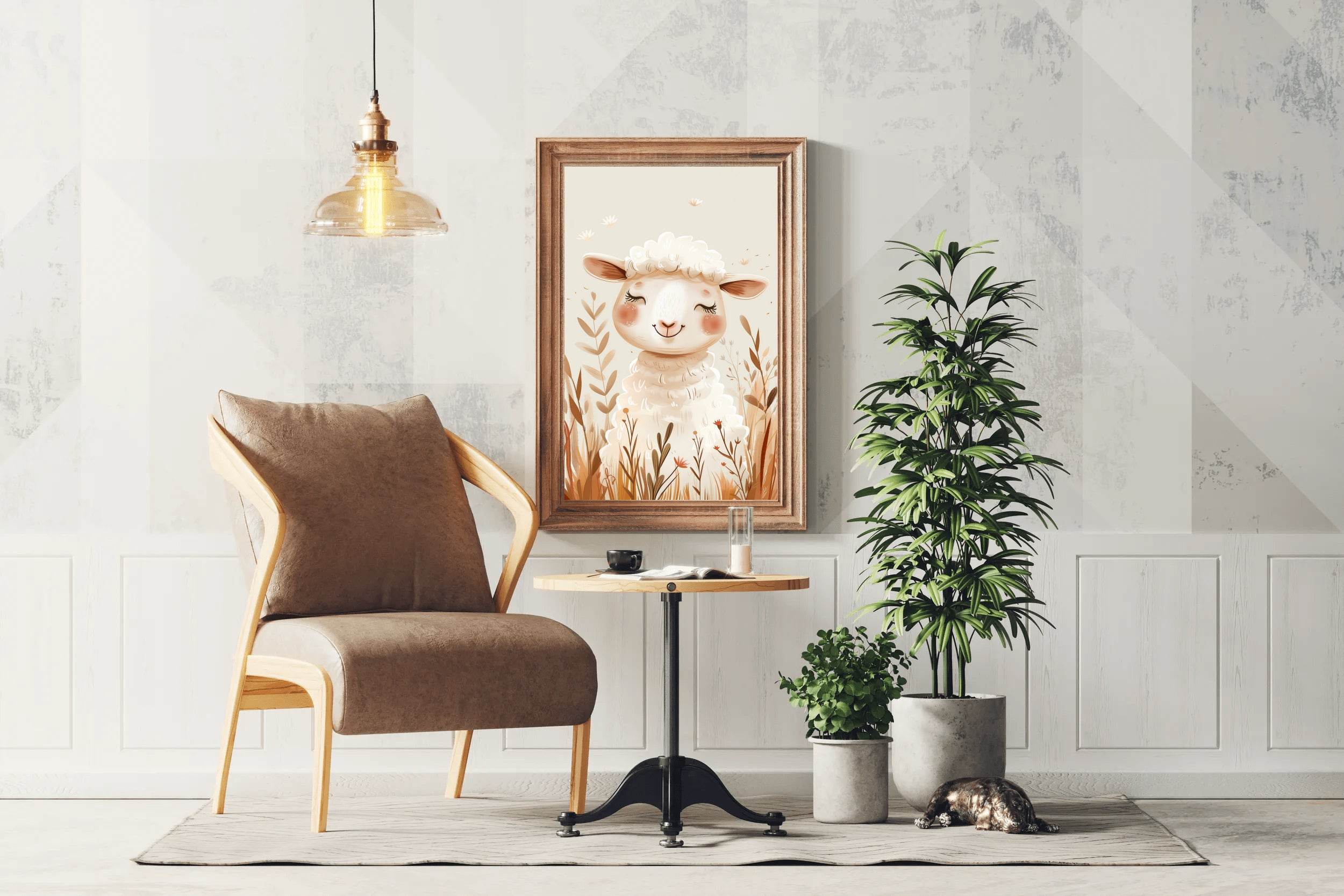 Cute Sheep Illustration Wall Art - beink online art store