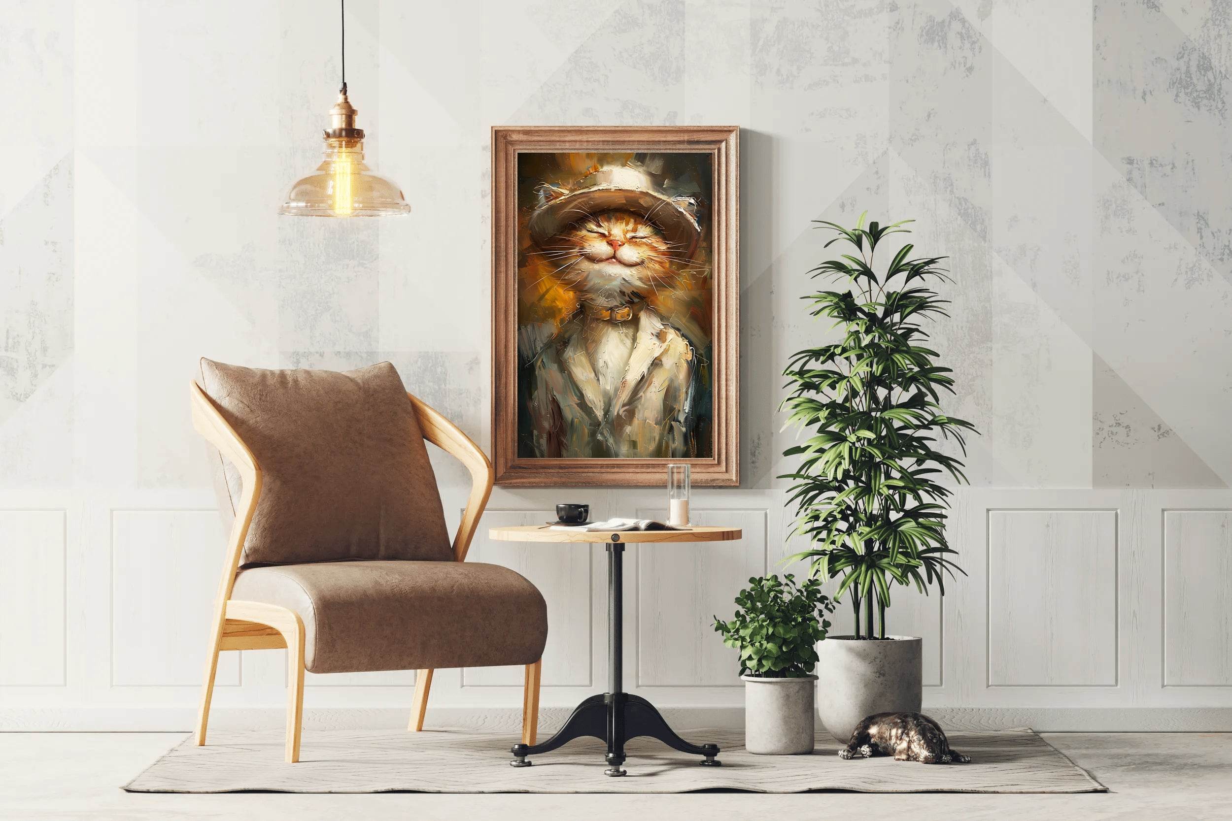 Hand Painted Picture of Boss Style Cat - beink online art store