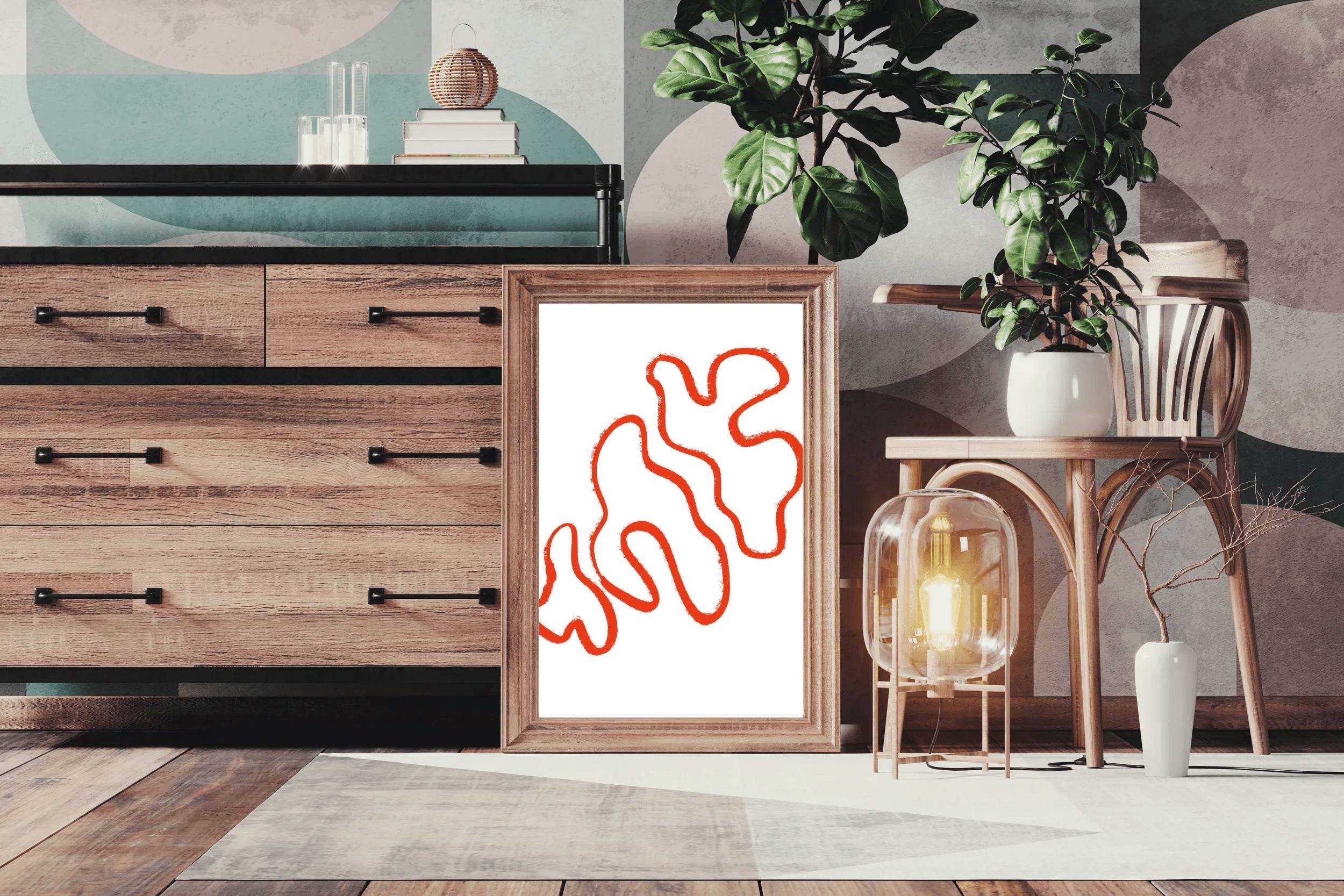 Tree Mushroom Painting Wall Art - beink online art store