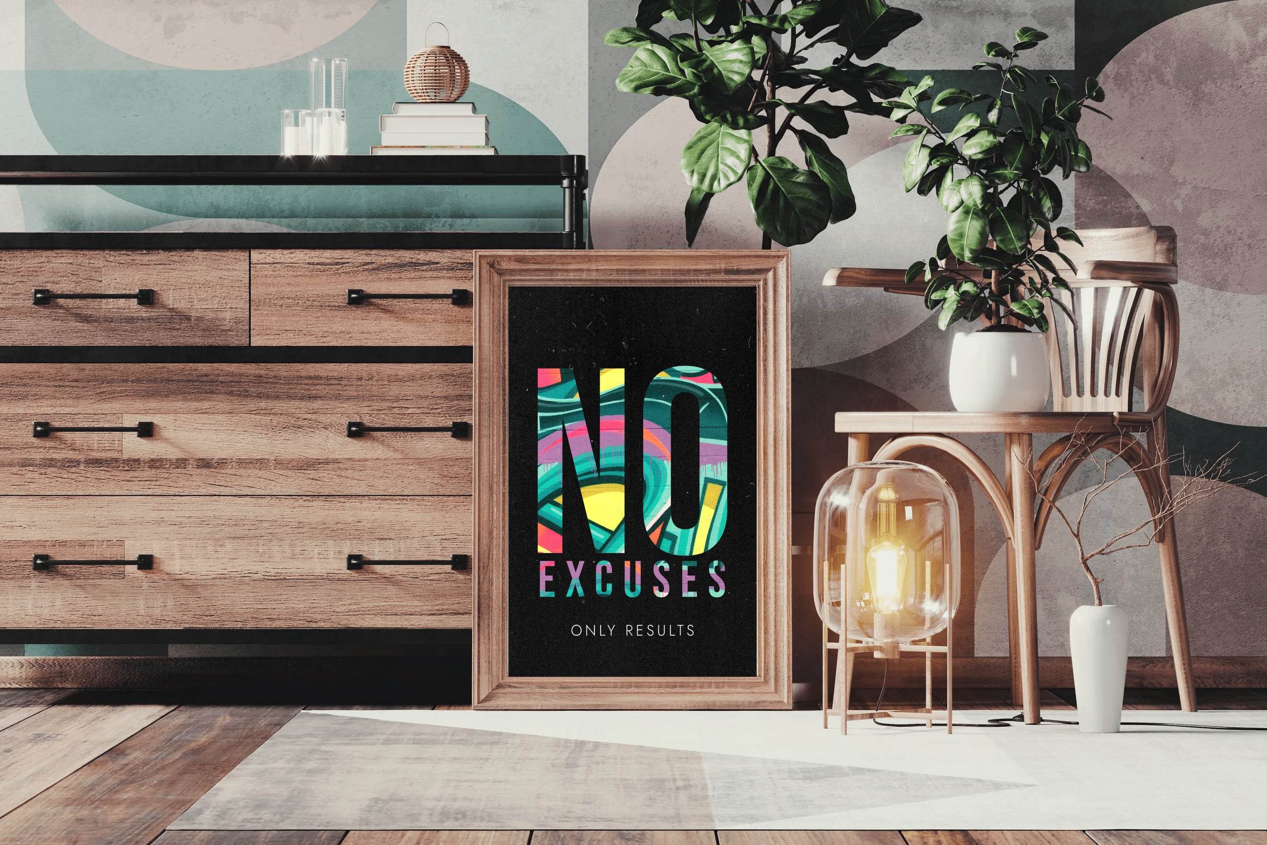 No Excuse Motivational Wall Art - beink online art store