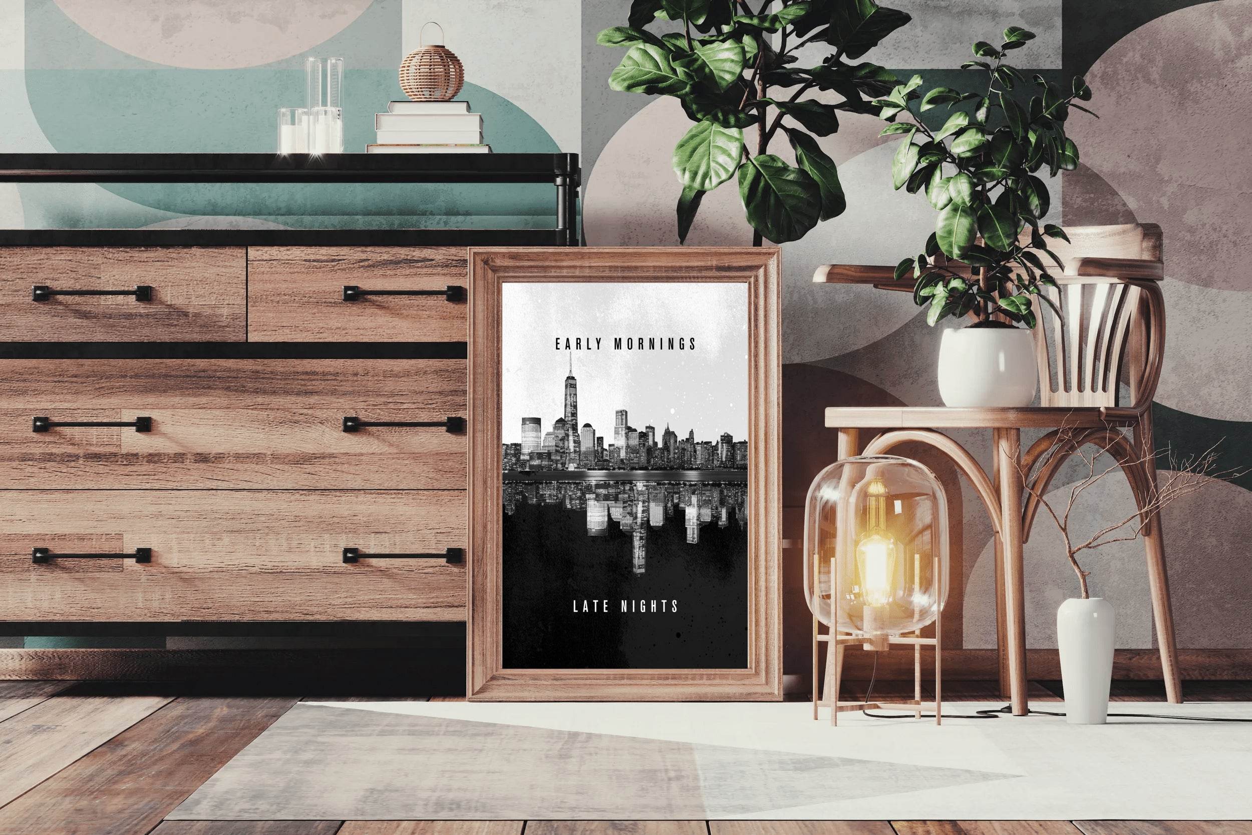 Early Morning Late Nights Inspirational Wall Art - beink online art store