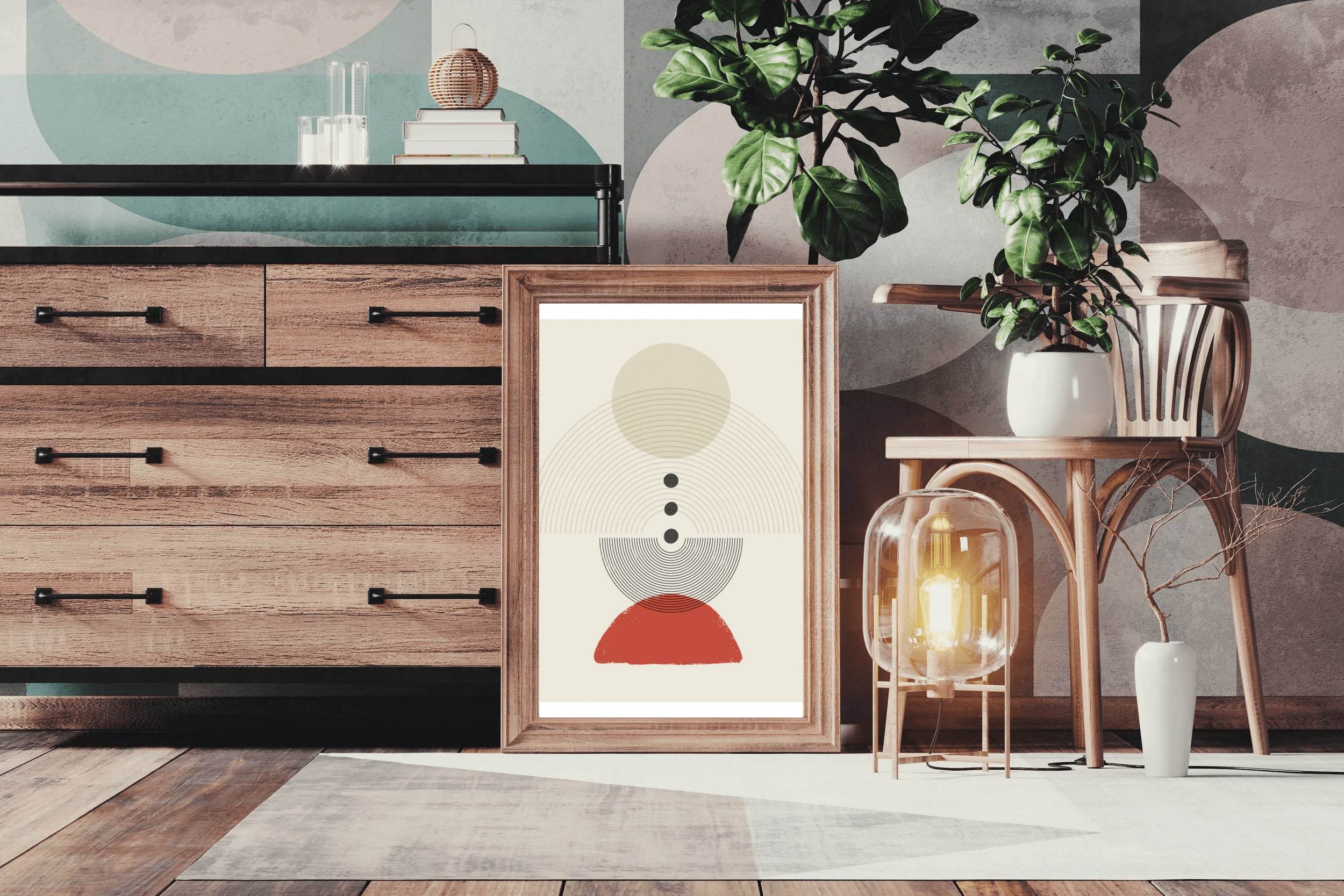Circular Geometric Shapes Abstract Wall Art - beink online art store