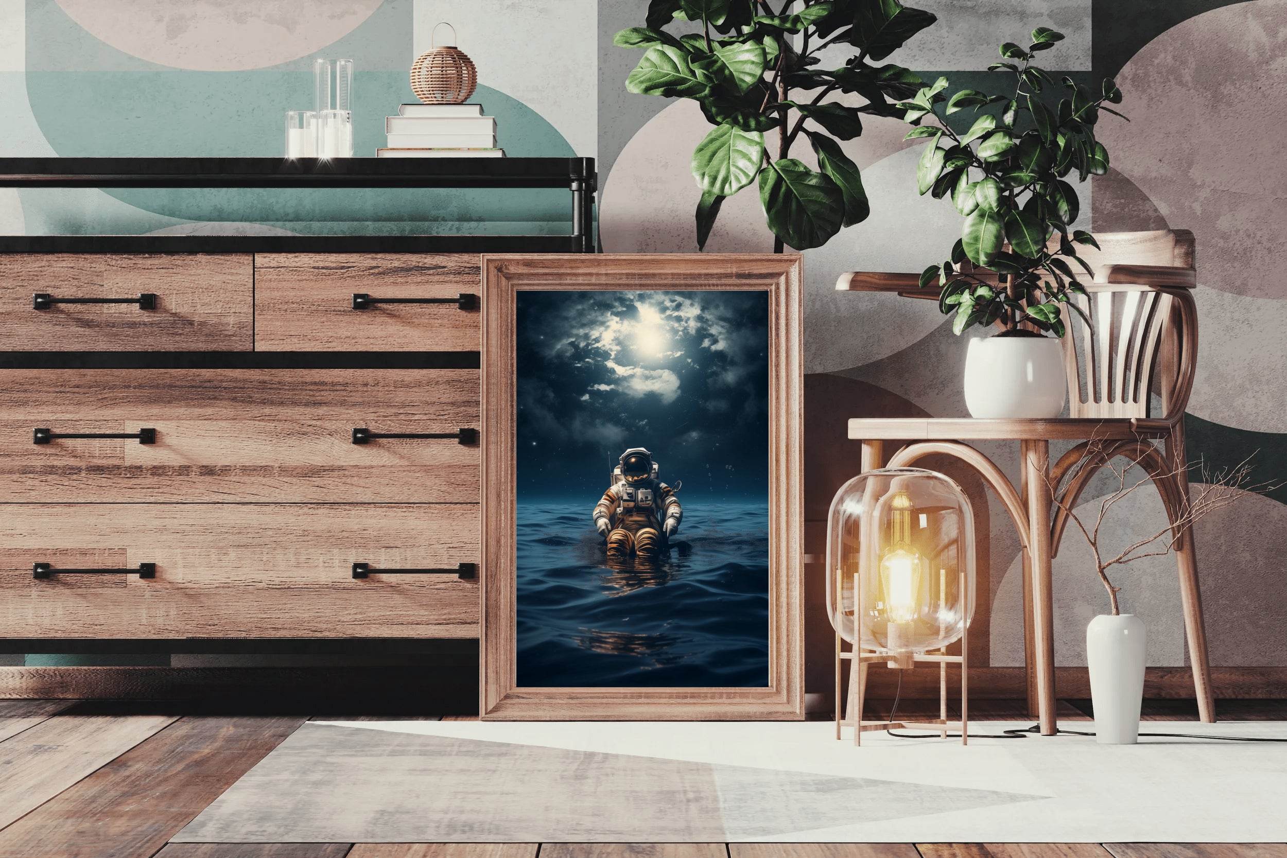 Astronaut diving in ocean Wall Art - beink online art store
