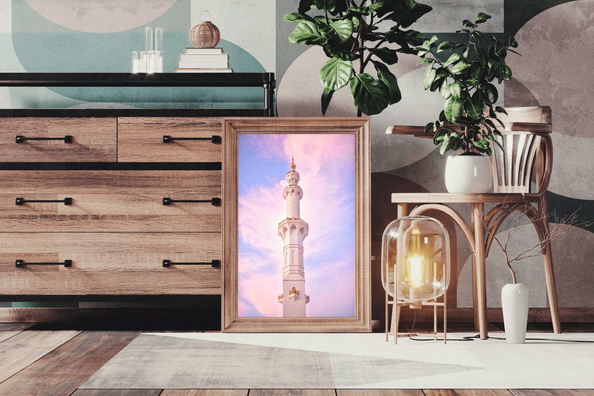 Pastel Skies with Minaret Wall Art - beink online art store