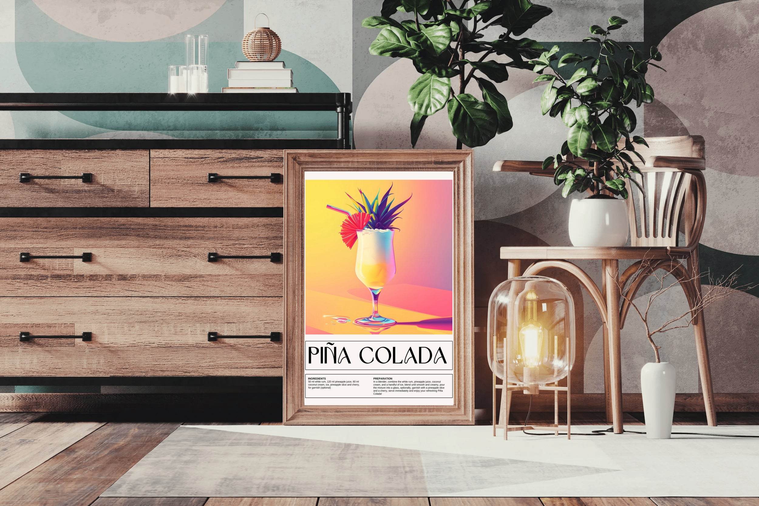 Pina Colada Cocktail Wall Art - beink online art store