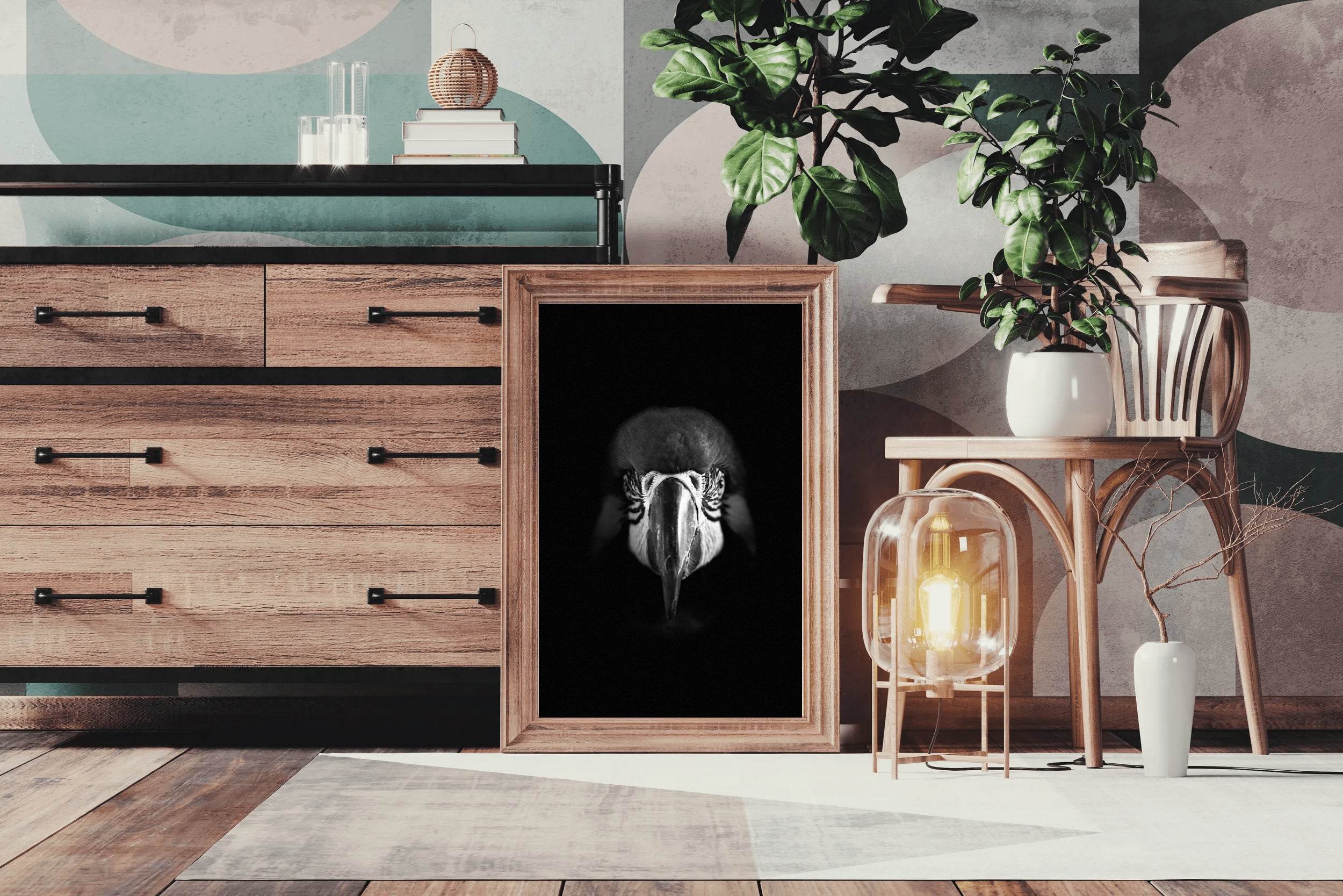 Macaw Black & White Wall Art - beink online art store