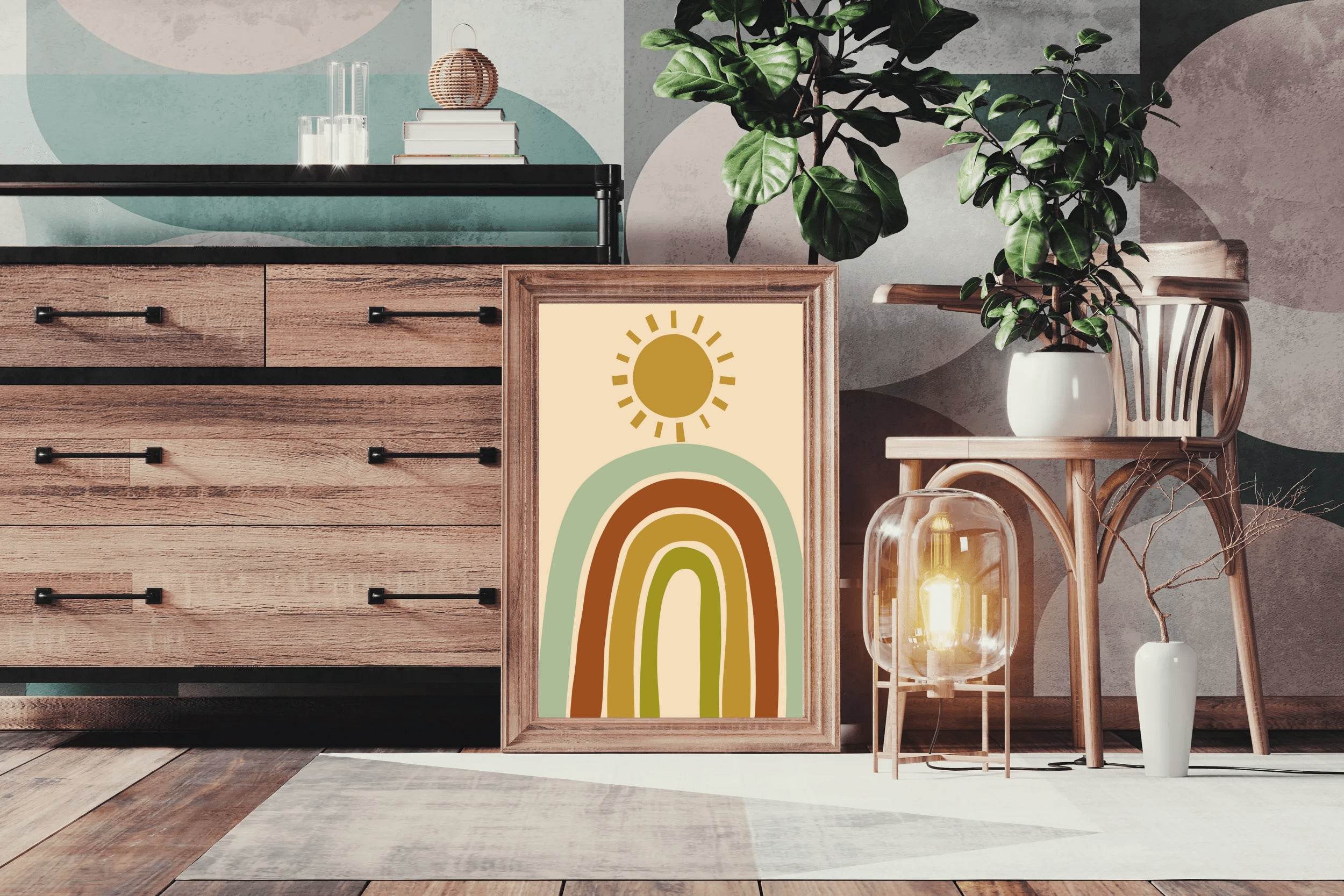 Abstract Rainbow with Sunshine ArtWork - beink online art store