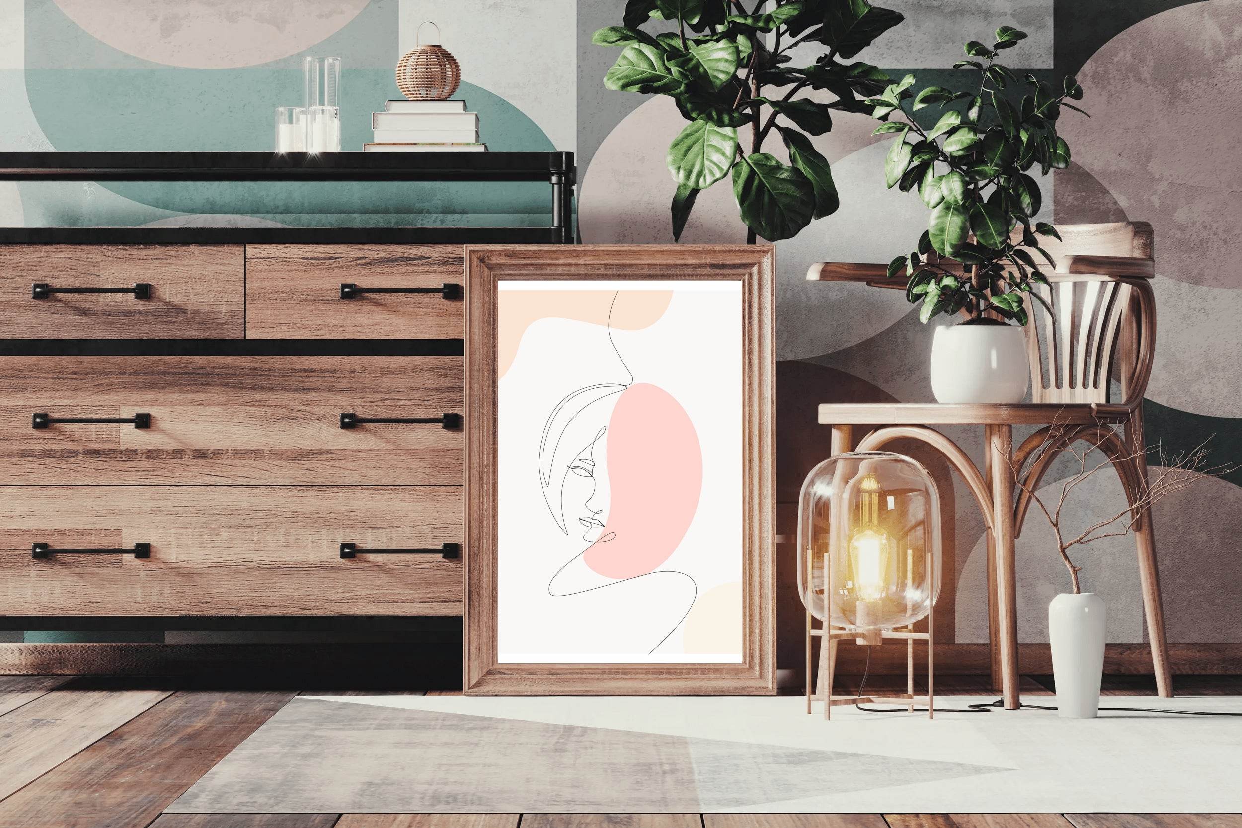 Woman Face With Closed Eye Wall Art - beink online art store