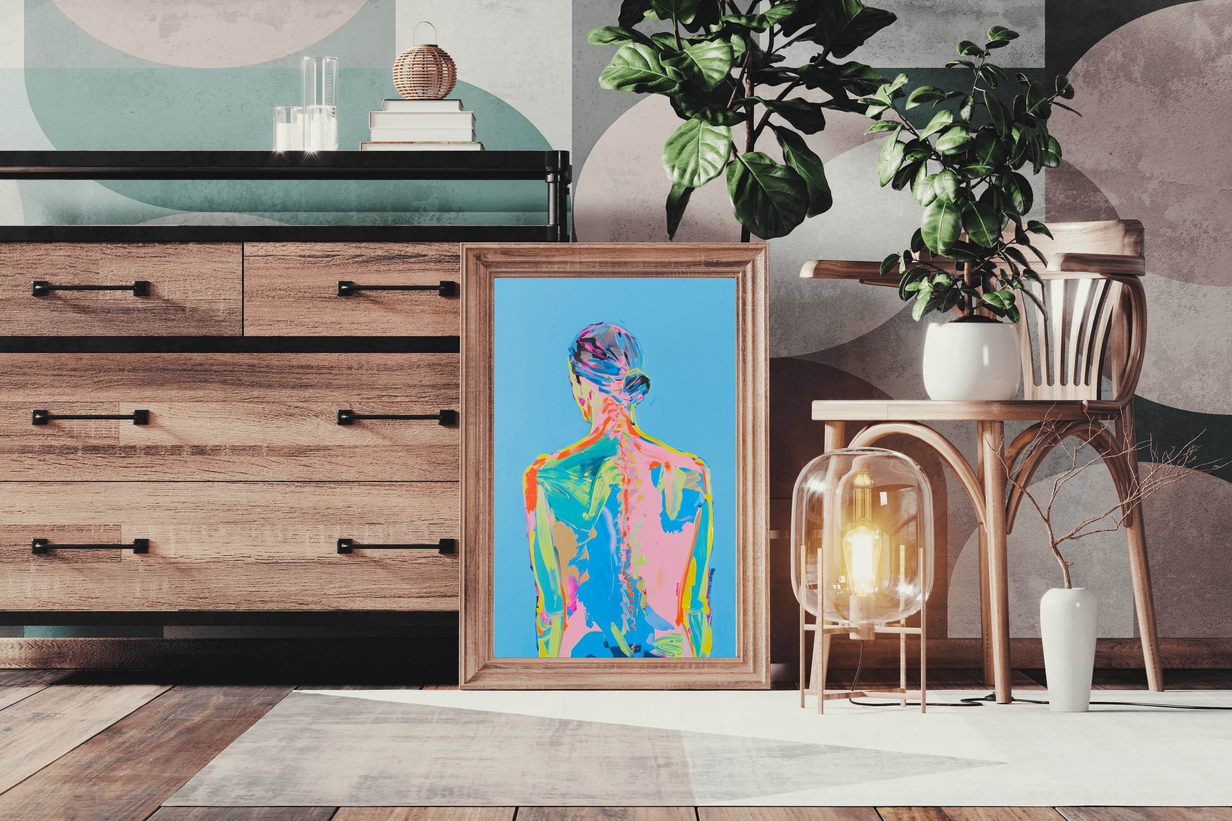 Colorful Watercolor Painting of a Woman Wall Art - beink online art store