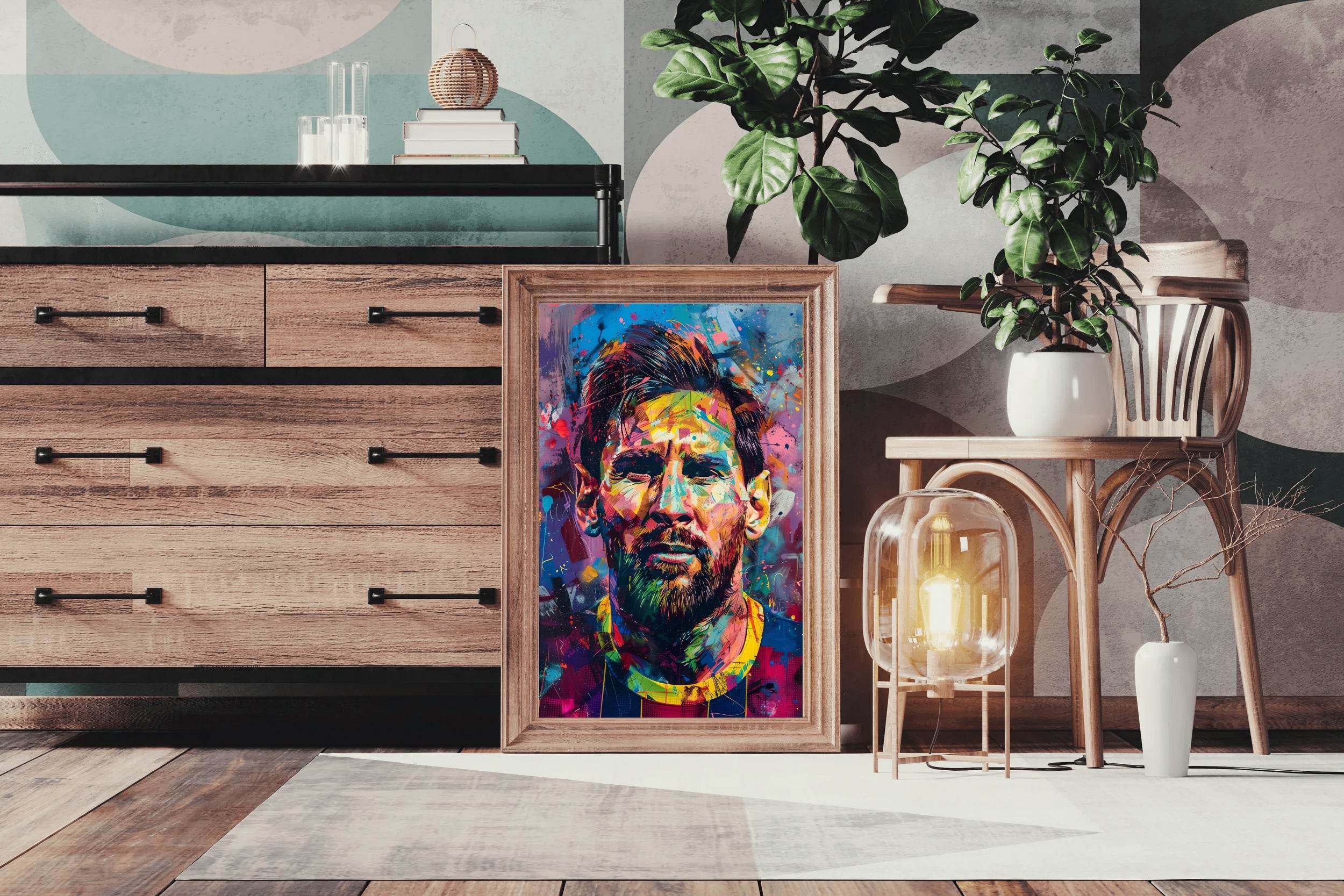 Lionel Messi Colorful watercolor painting Wall Art - beink online art store