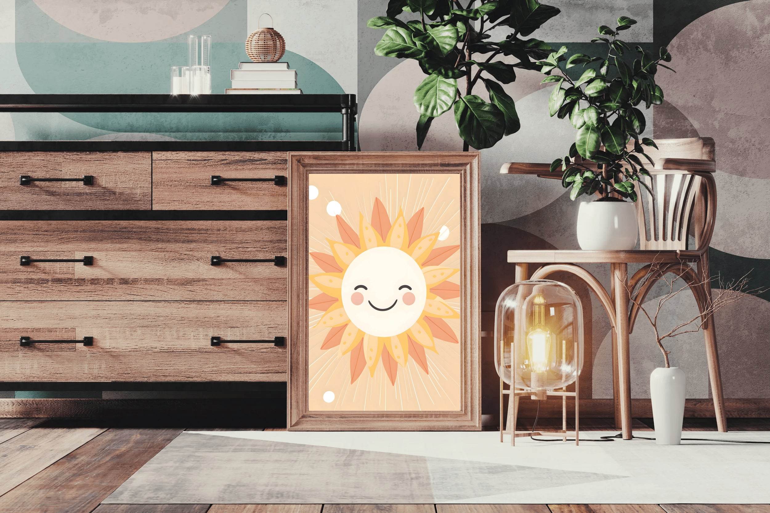 Painting of Smiling Sunflower Wall Art - beink online art store