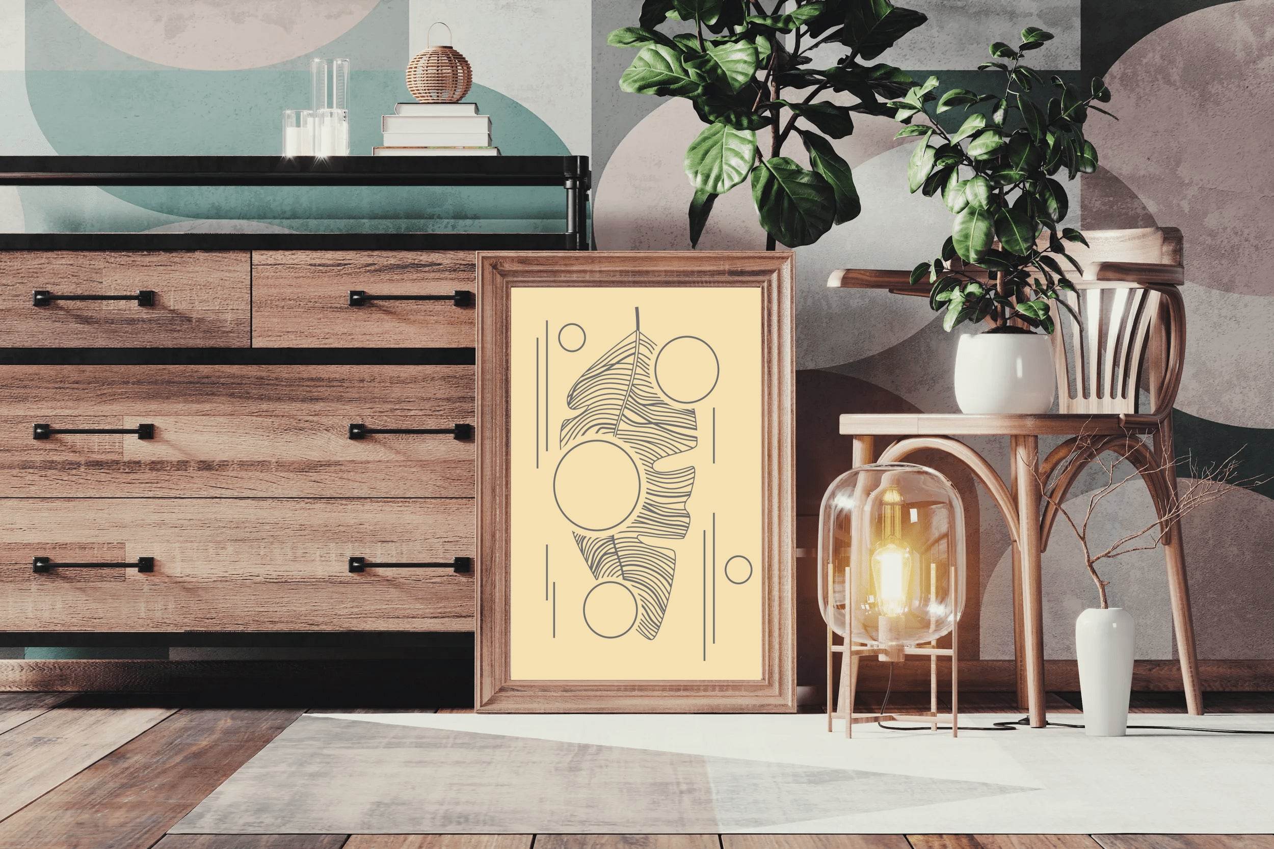 Cone Leaf Minimal Design Wall Art - beink online art store