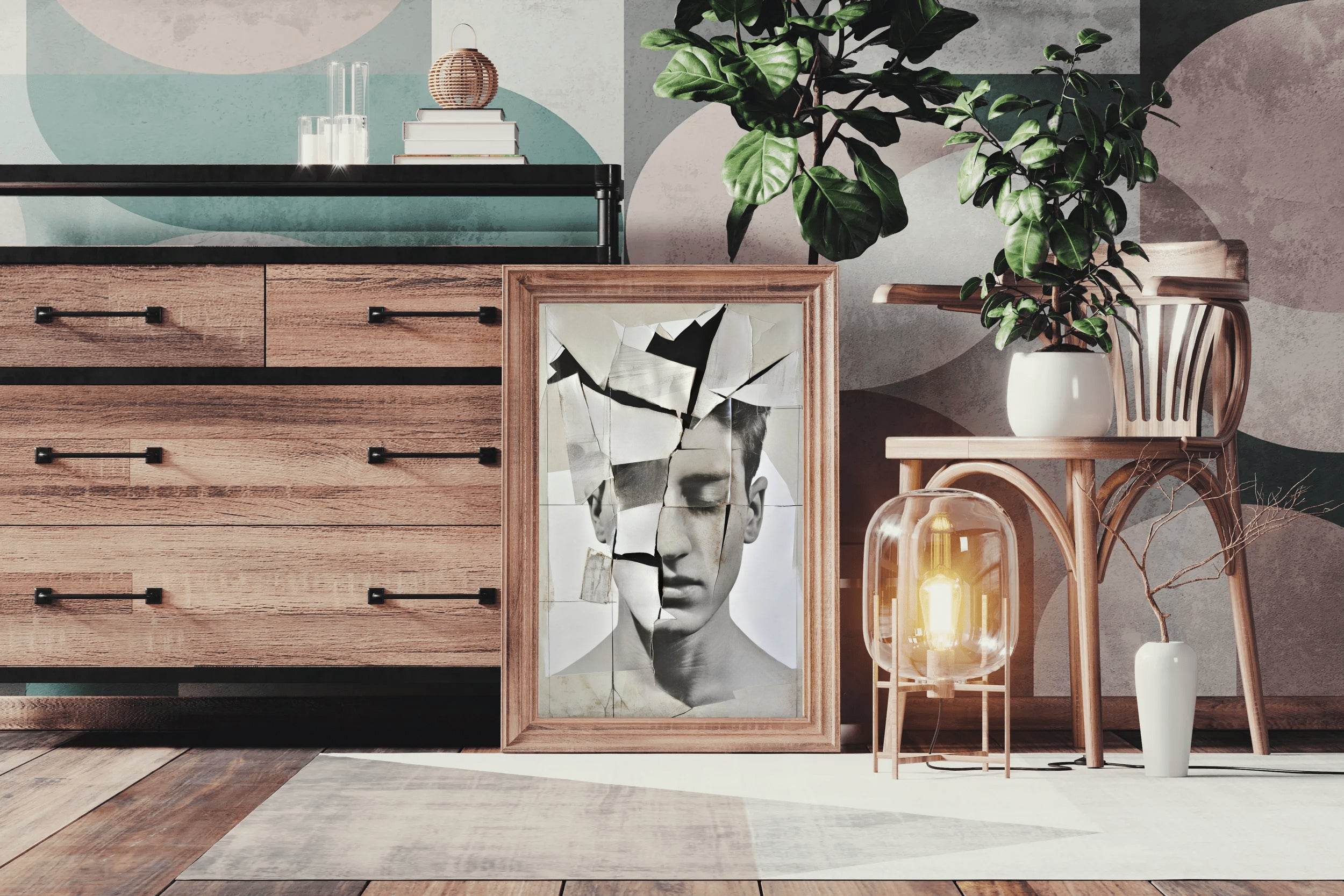 Torn Portrait of Men Face Digital Art - beink online art store